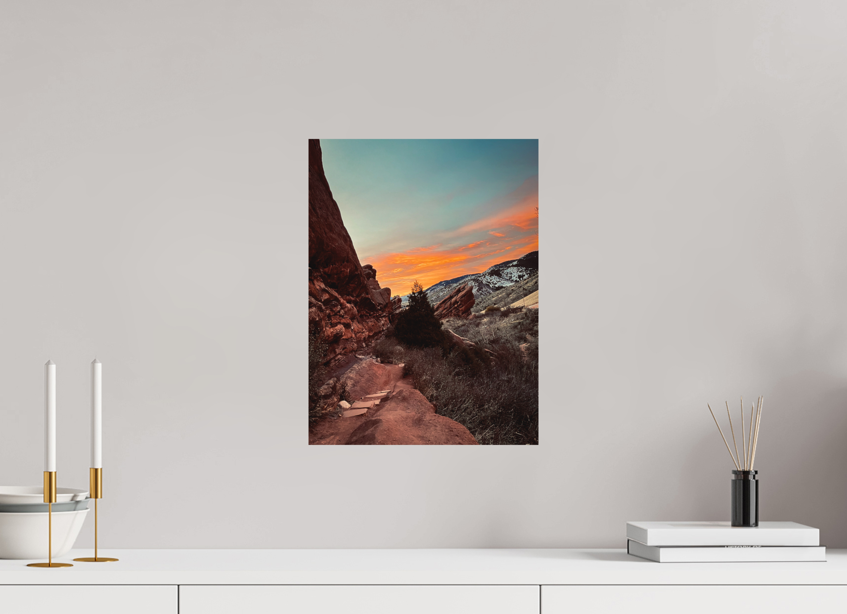 12 x 16″, Direct Print on Aluminum Dibond Red Rocks at dawn 06