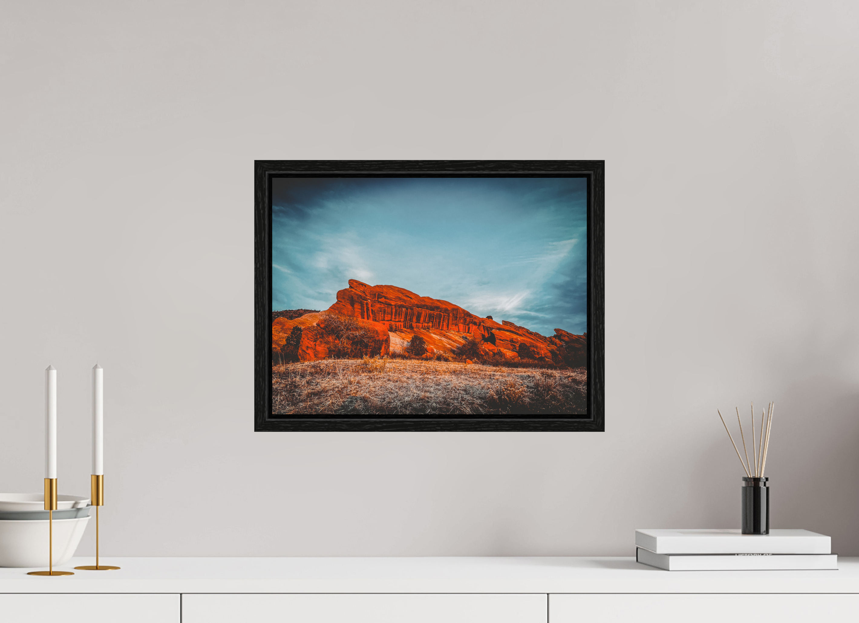 16 x 12″, Floater Frame Red Rocks 01
