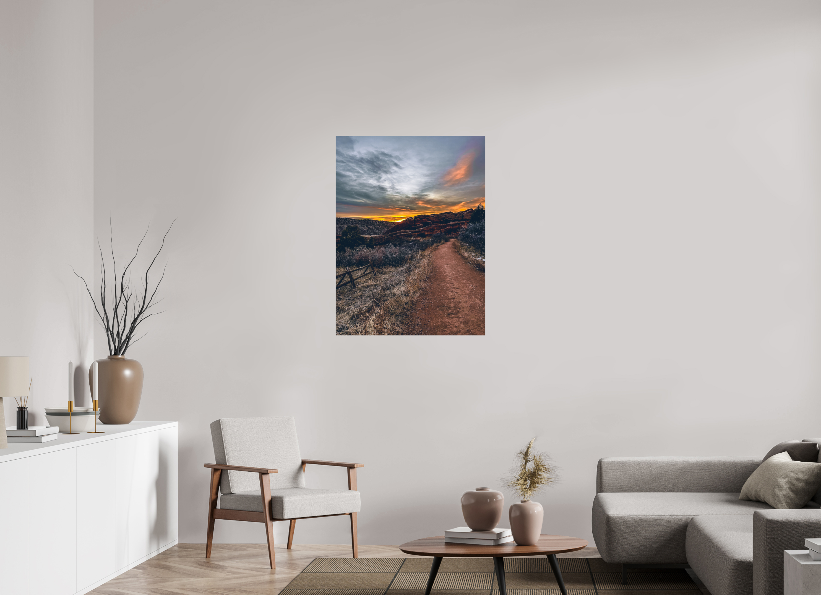 30 x 40″, Photo Print with Protective Lamination Red Rocks at dawn 07