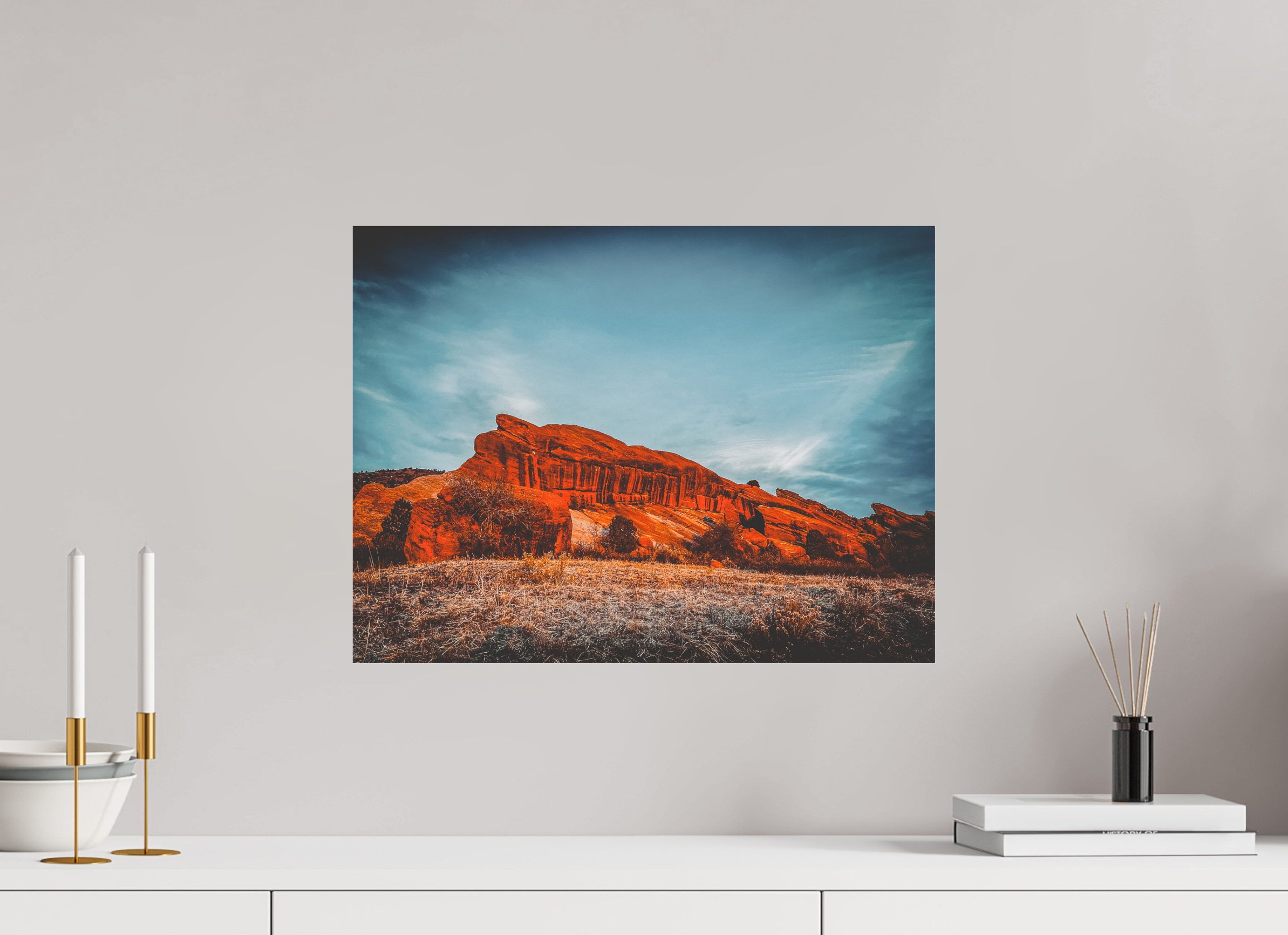 20 x 15″, Direct Print on Aluminum Dibond Red Rocks 04.2