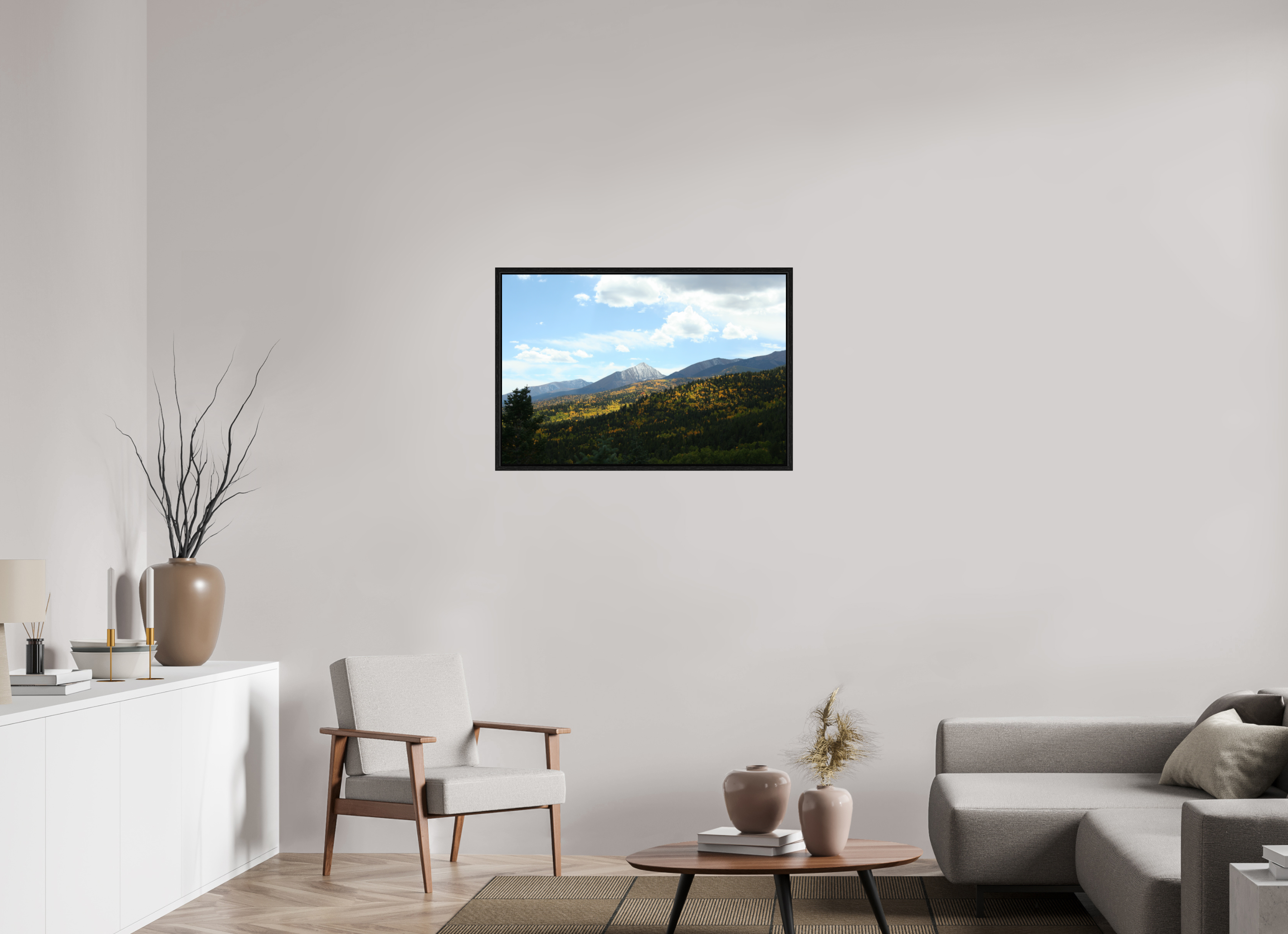 36 x 24″, Floater Frame San de Cristo Mountains, Colorado in the Fall