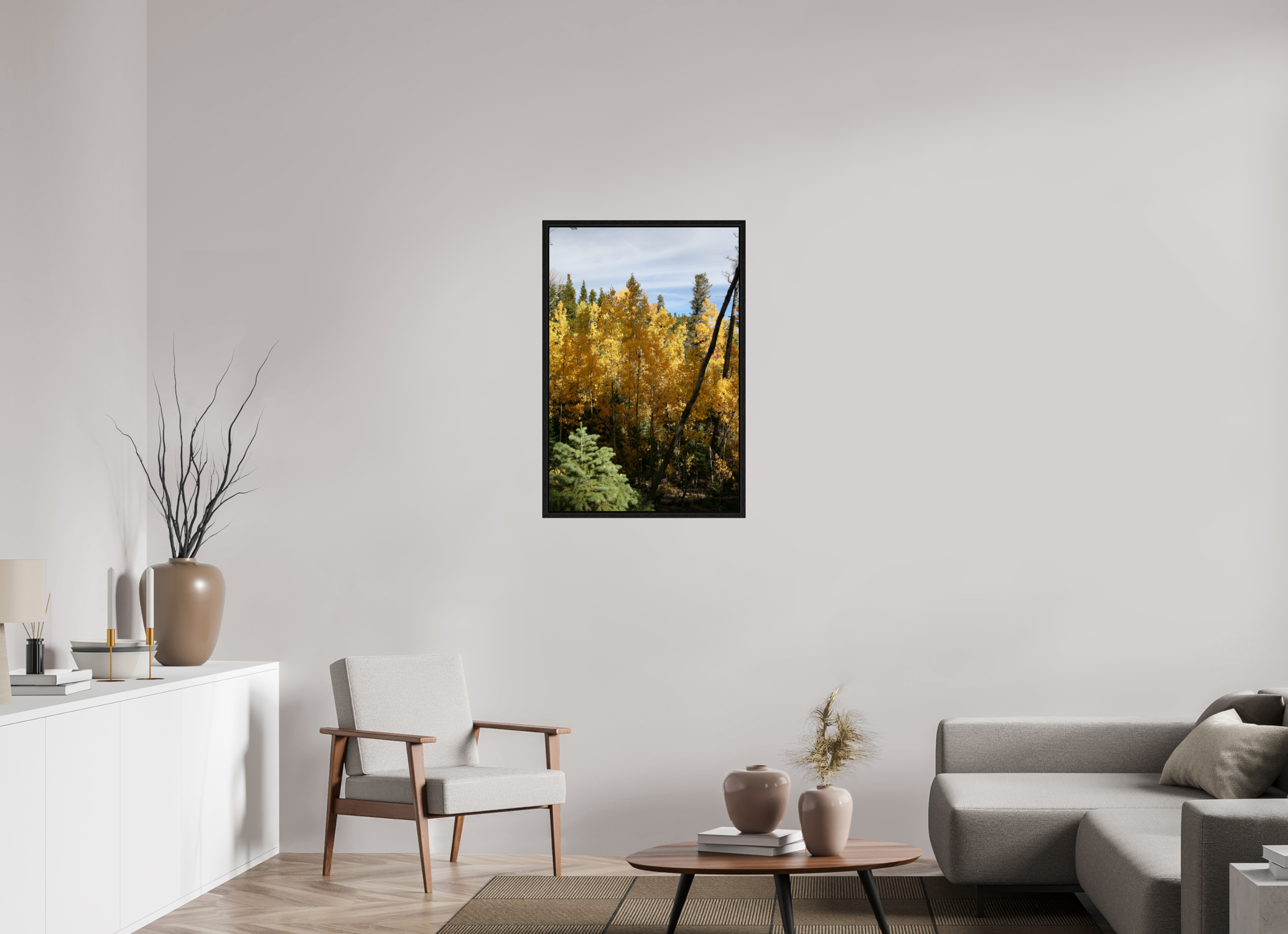 24 x 36″, Floater Frame Yellow Aspen 01