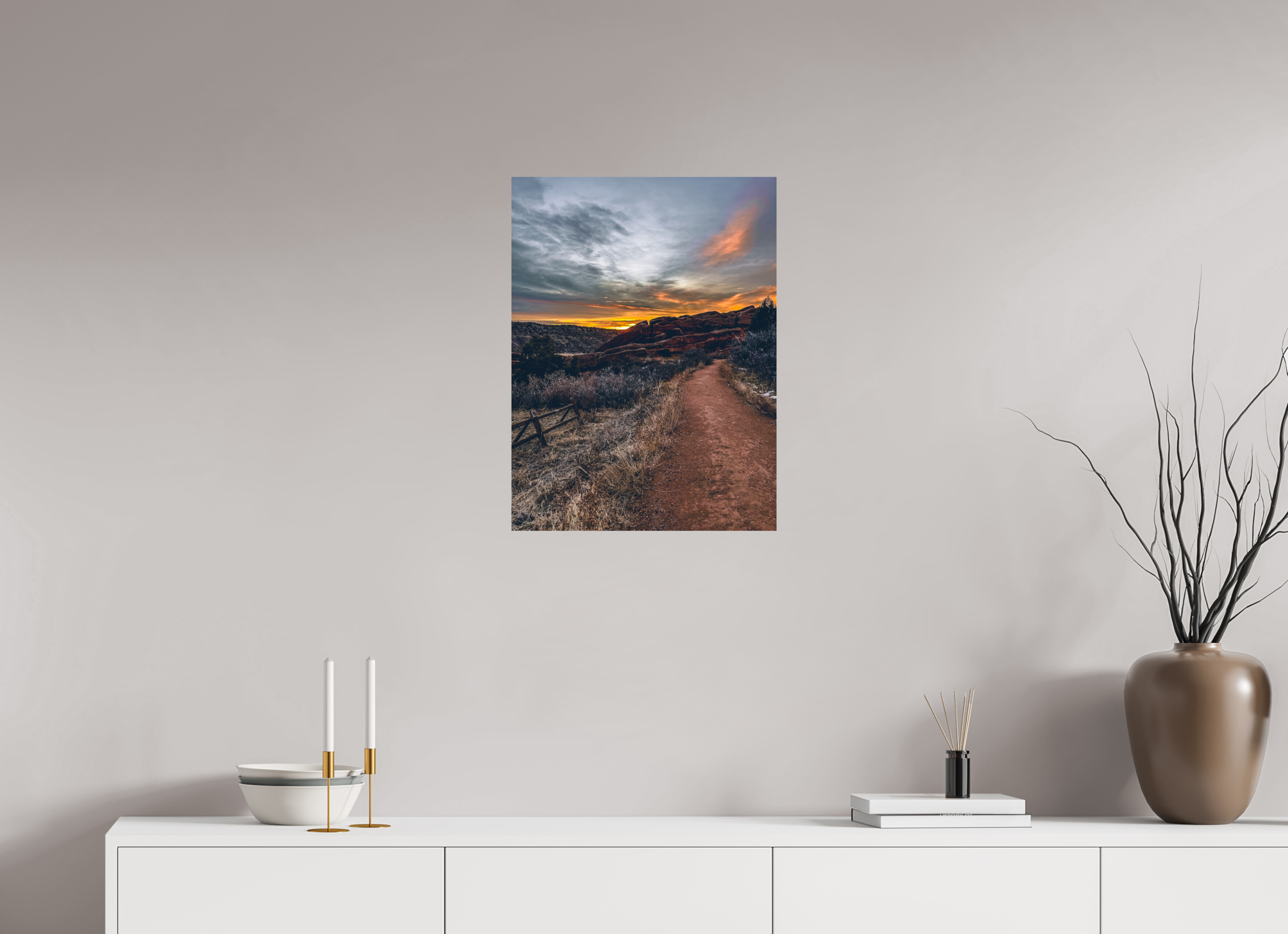 18 x 24″, Photo Print with Protective Lamination Red Rocks at dawn 07