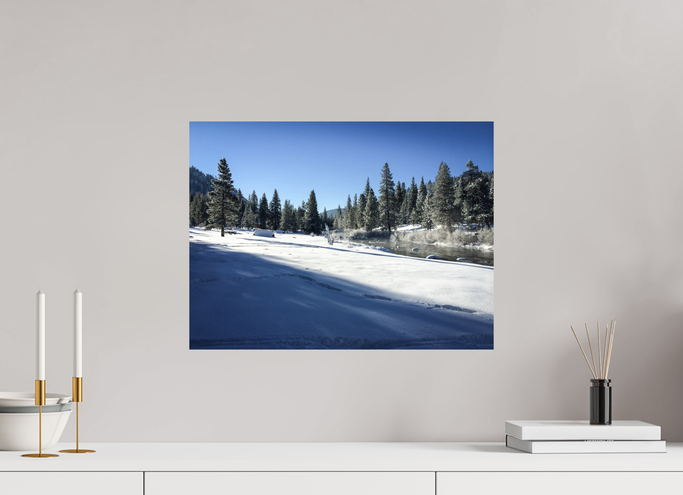 20 x 15″, Photo Print On Fuji Crystal DP II Winter in Tahoe Stream 07