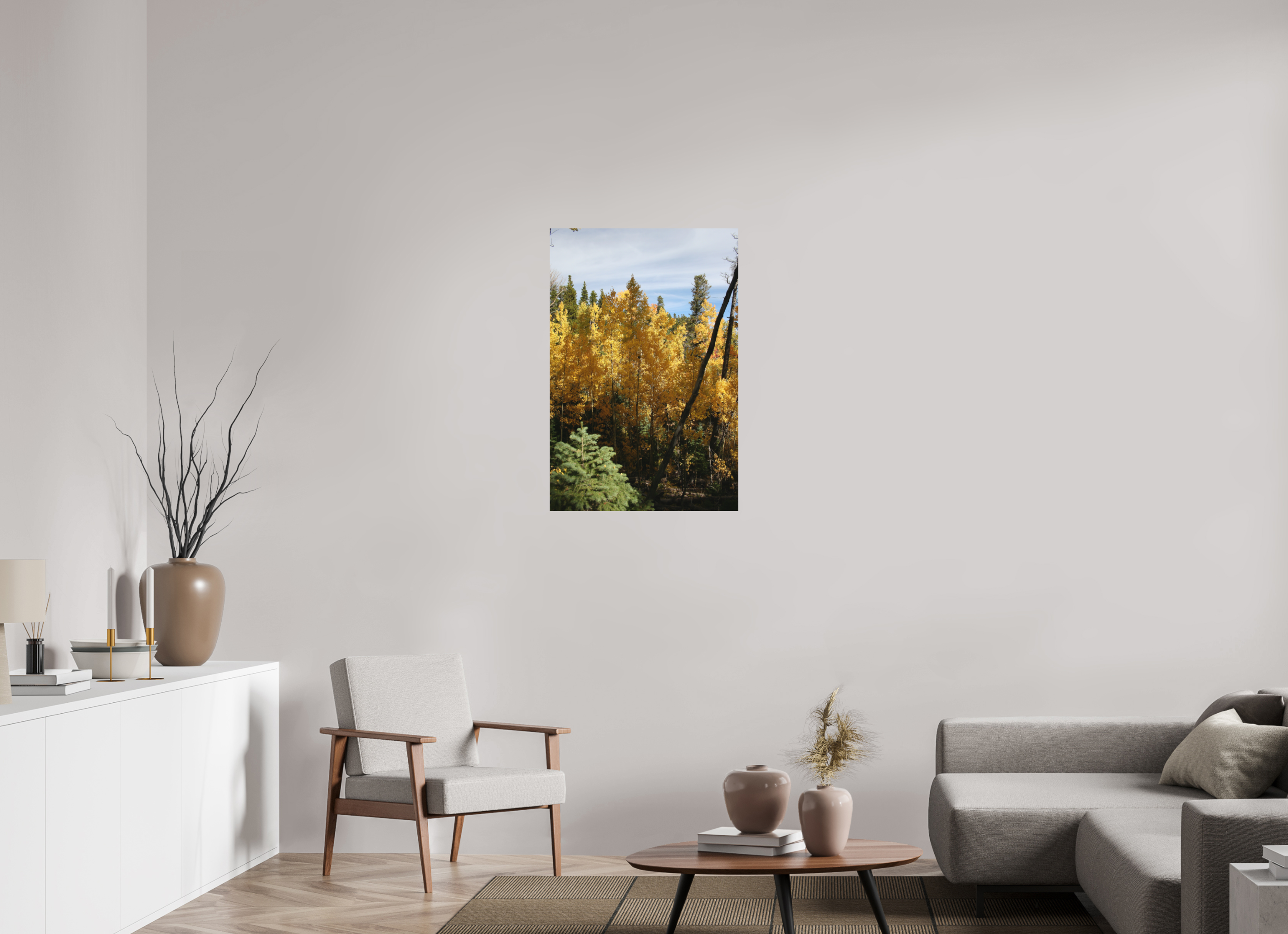 24 x 36″, Direct Print on Aluminum Dibond Yellow Aspen 01