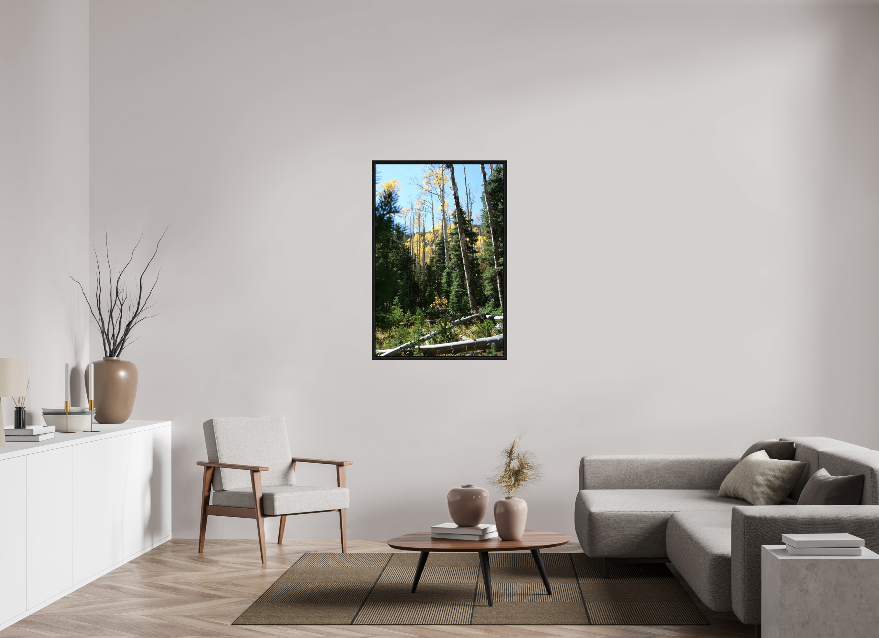 30 x 45″, Floater Frame Fall Hike in Colorado