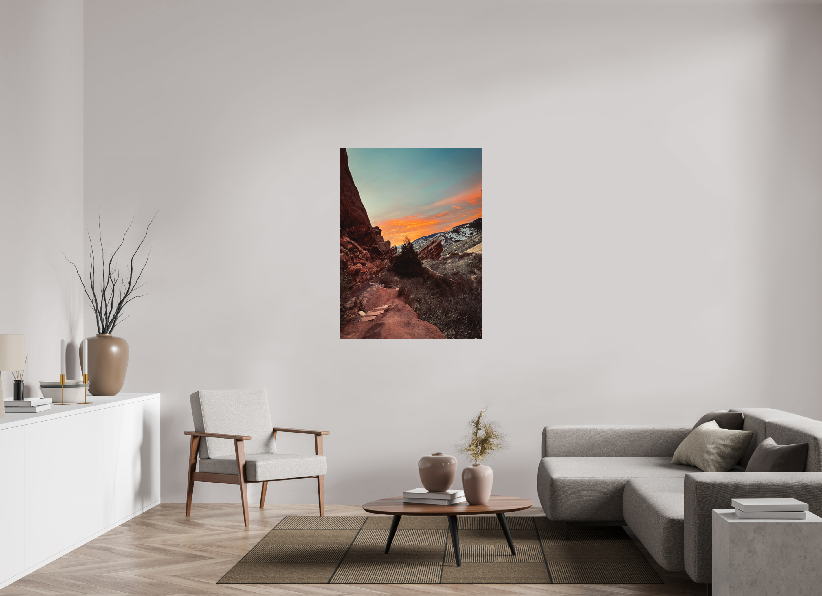36 x 48″, Direct Print on Aluminum Dibond Red Rocks at dawn 06