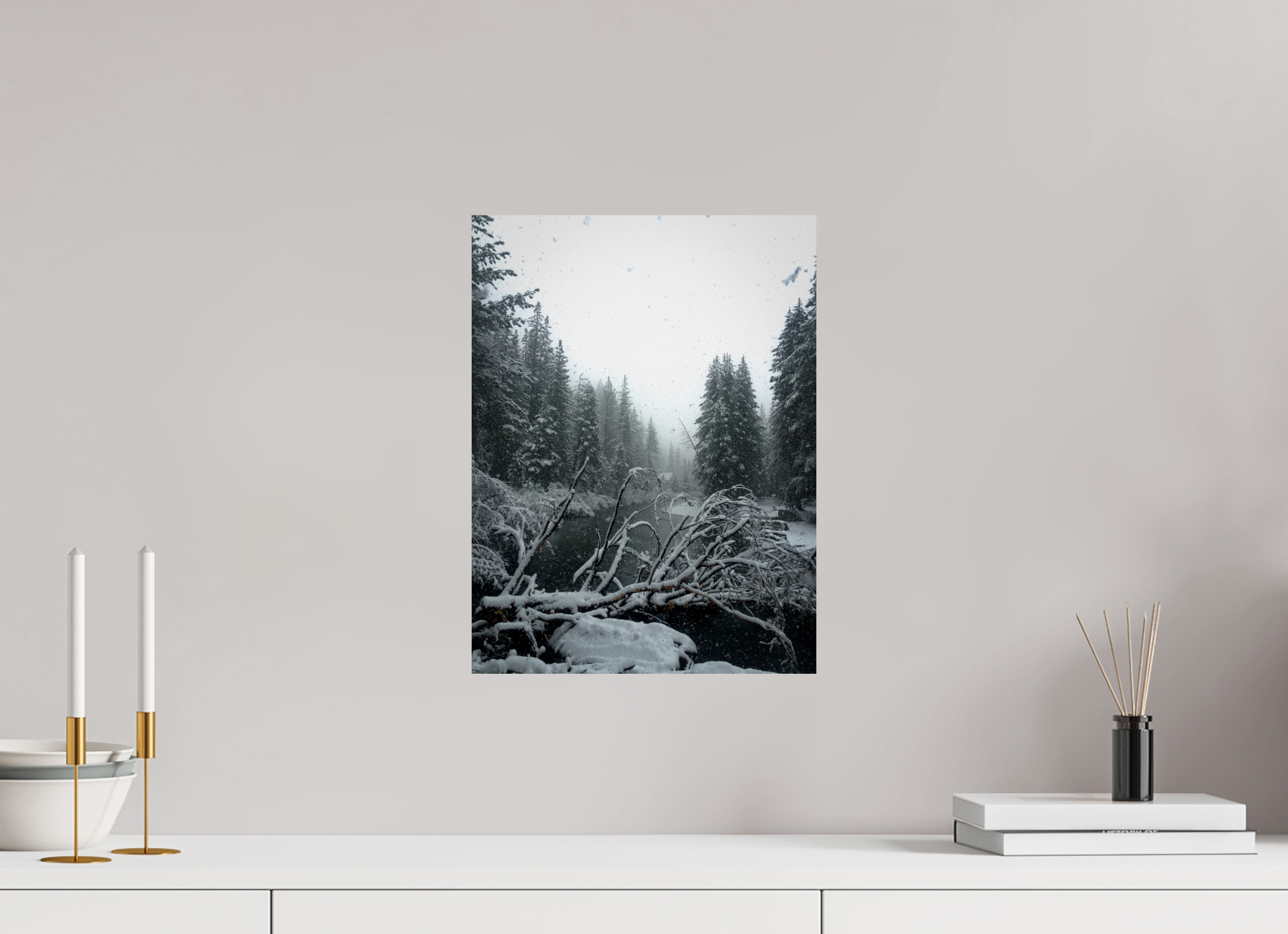 12 x 16″, Photo Print On Fuji Crystal DP II Winter in Tahoe stream 08
