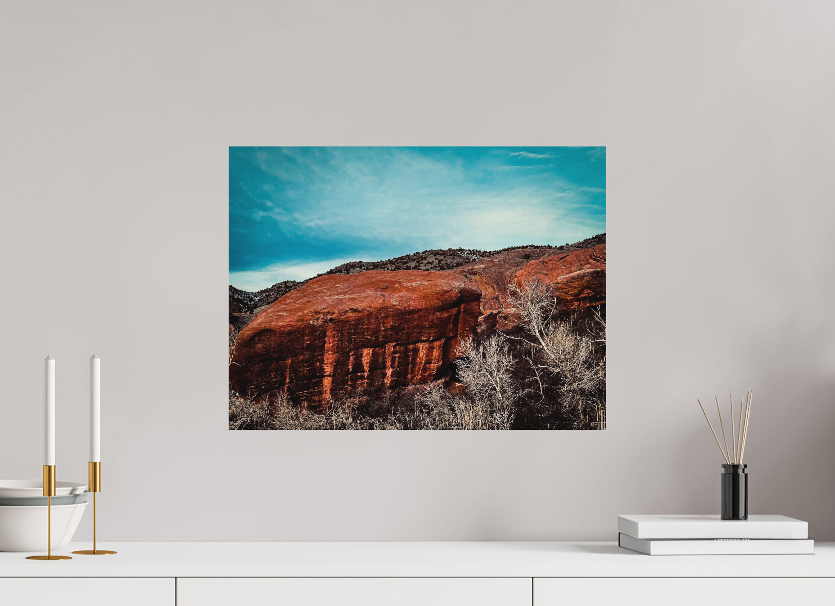 20 x 15″, Direct Print on Aluminum Dibond Red Rocks at dawn 02