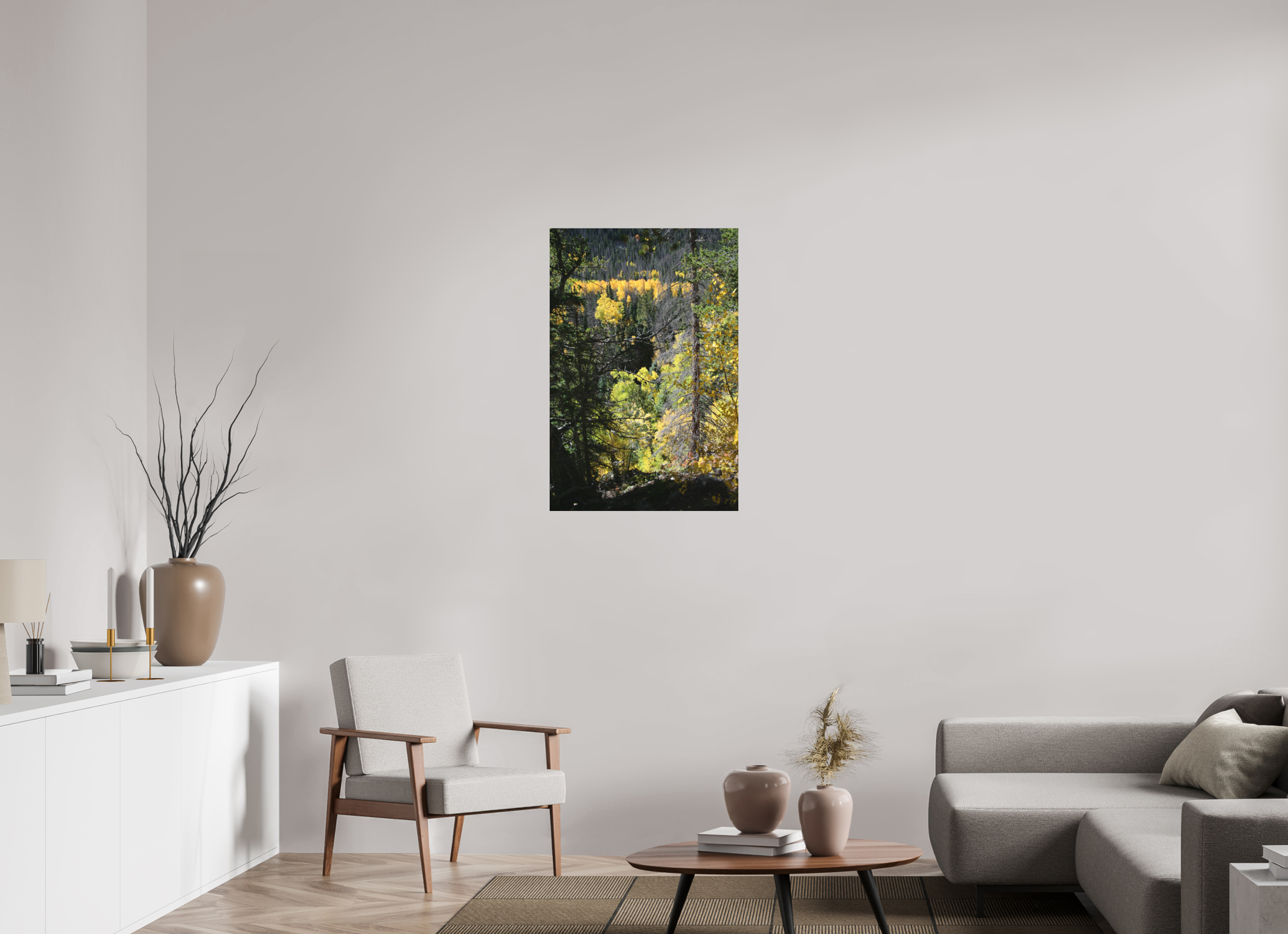 24 x 36″, Direct Print on Aluminum Dibond Mountain Valley in Fall 01 - Vertical