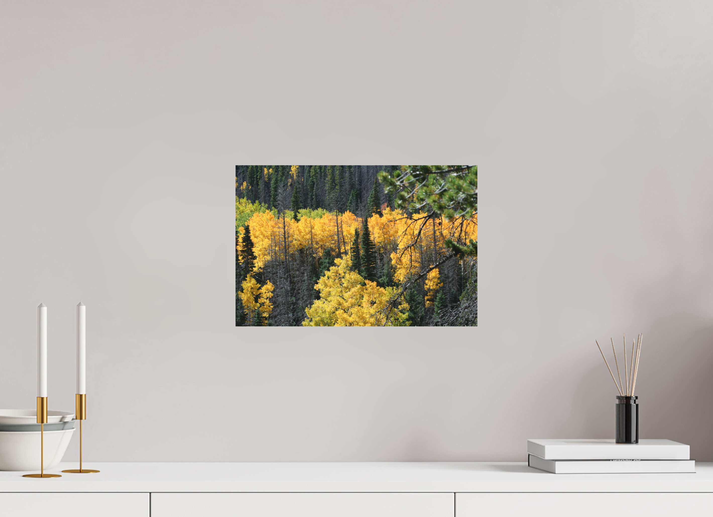 15 x 10″, Direct Print on Aluminum Dibond Mountain Valley In Fall 03