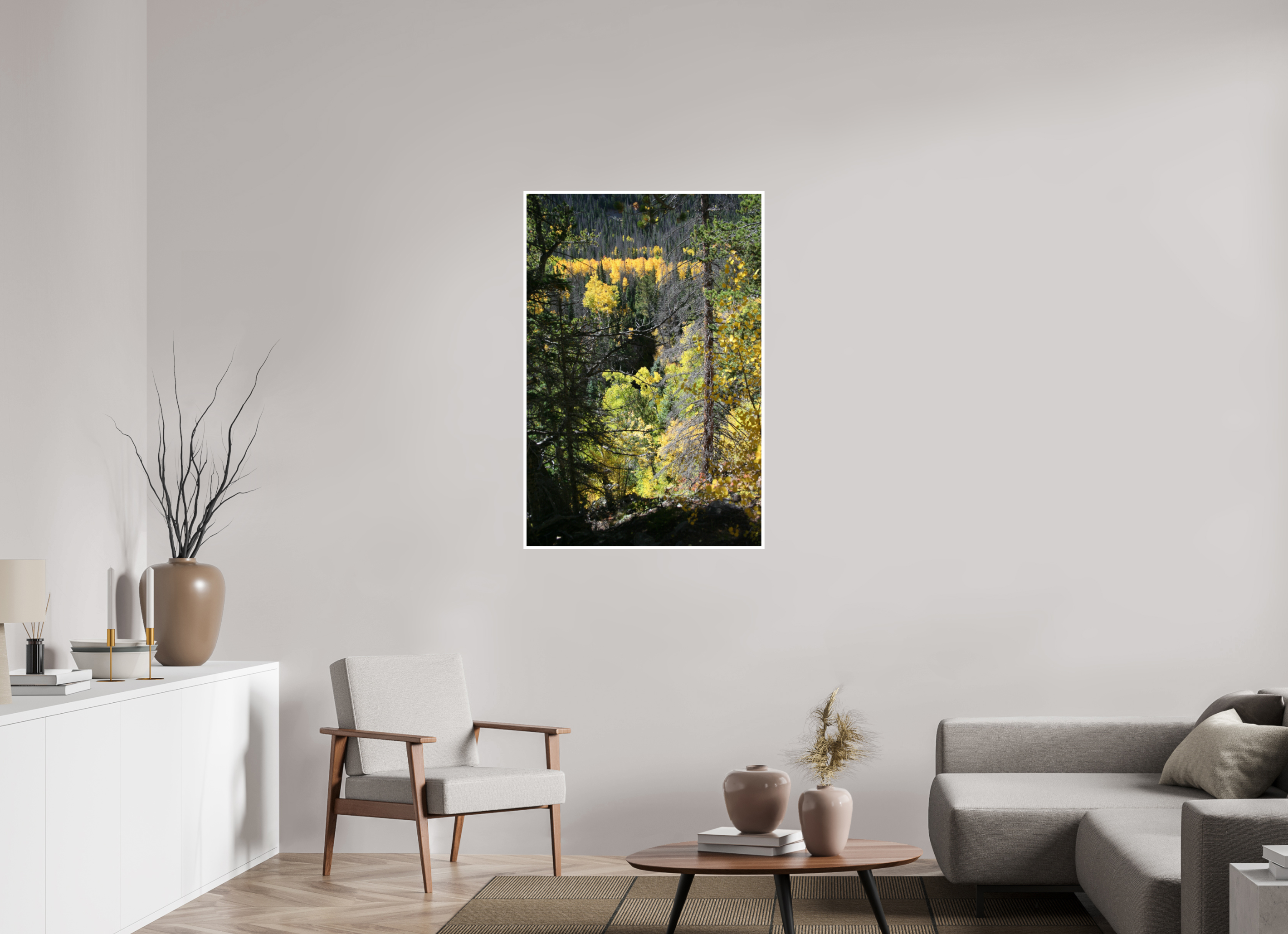 30 x 45″, Standard Mountain Valley in Fall 01 - Vertical