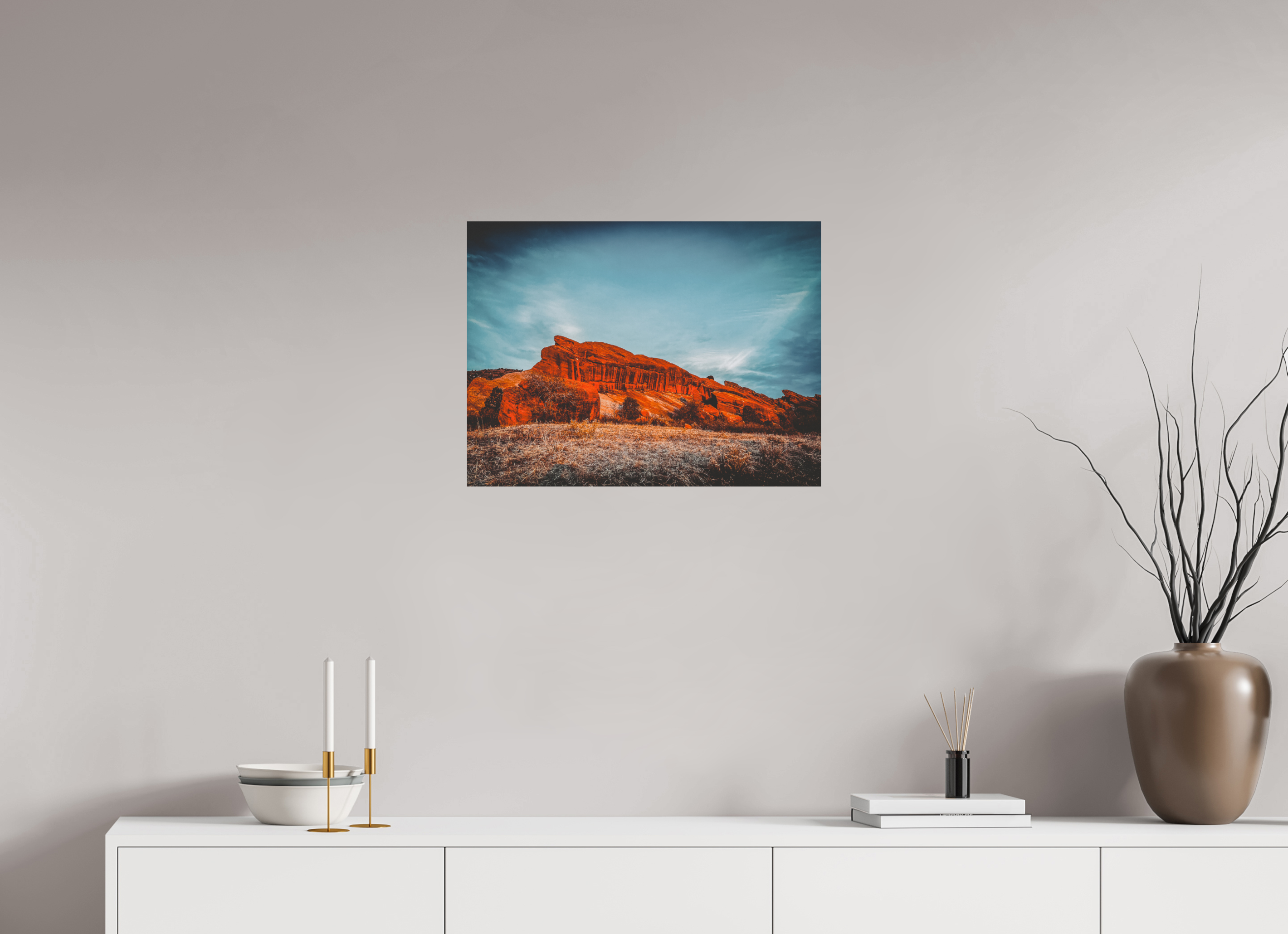 24 x 18″, Photo Print with Protective Lamination Red Rocks 01