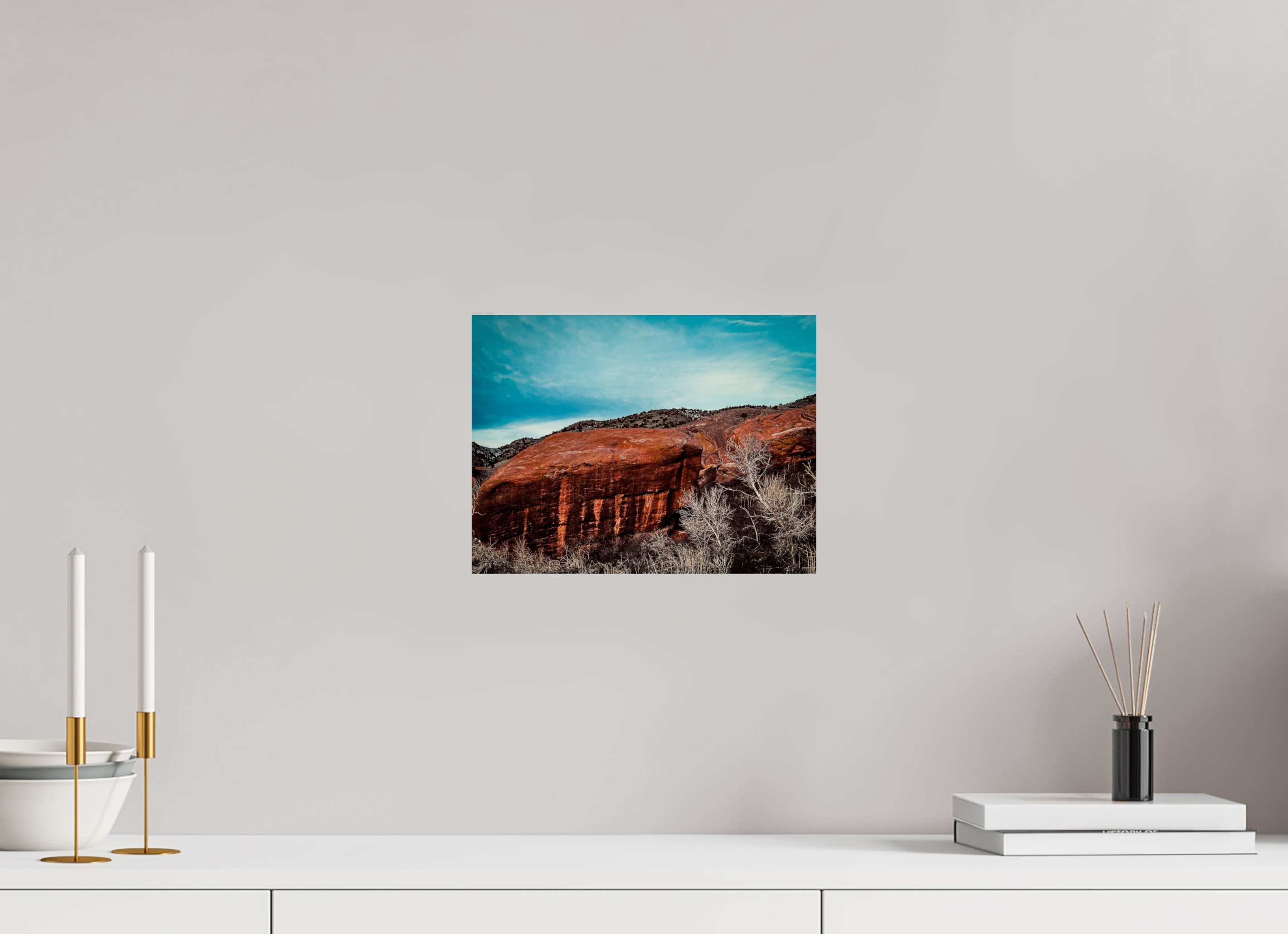 12 x 9″, Photo Print with Protective Lamination Red Rocks at dawn 02