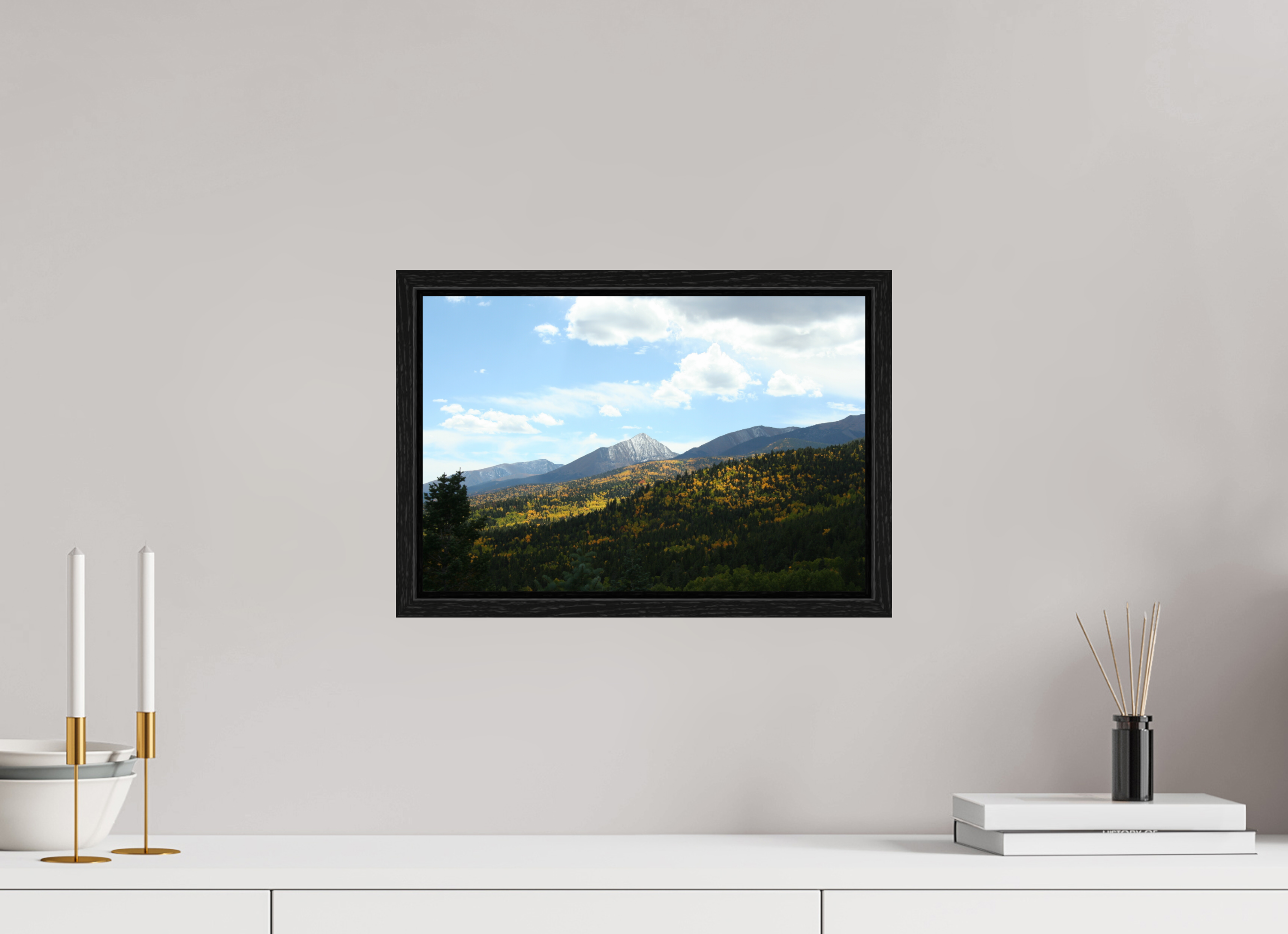 15 x 10″, Floater Frame San de Cristo Mountains, Colorado in the Fall