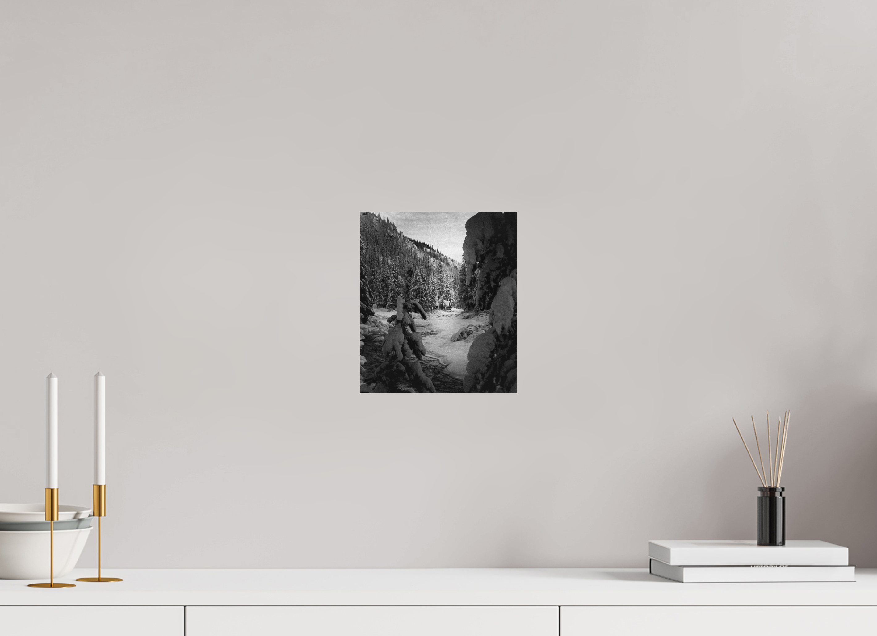 8 x 9.2″, Direct Print on Aluminum Dibond Winter in Tahoe stream 03