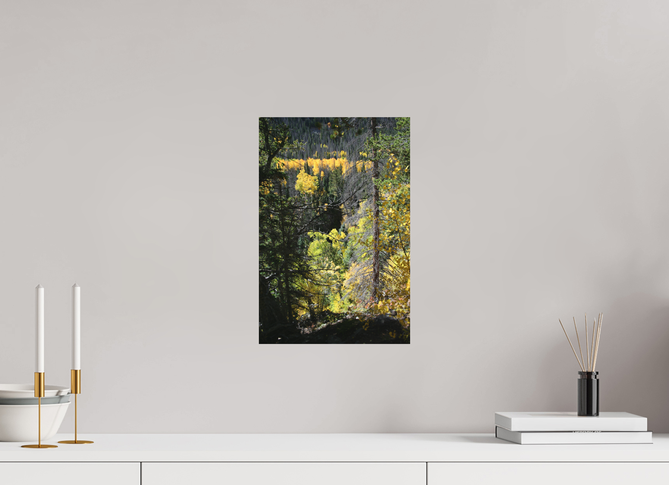 10 x 15″, Direct Print on Aluminum Dibond Mountain Valley in Fall 01 - Vertical