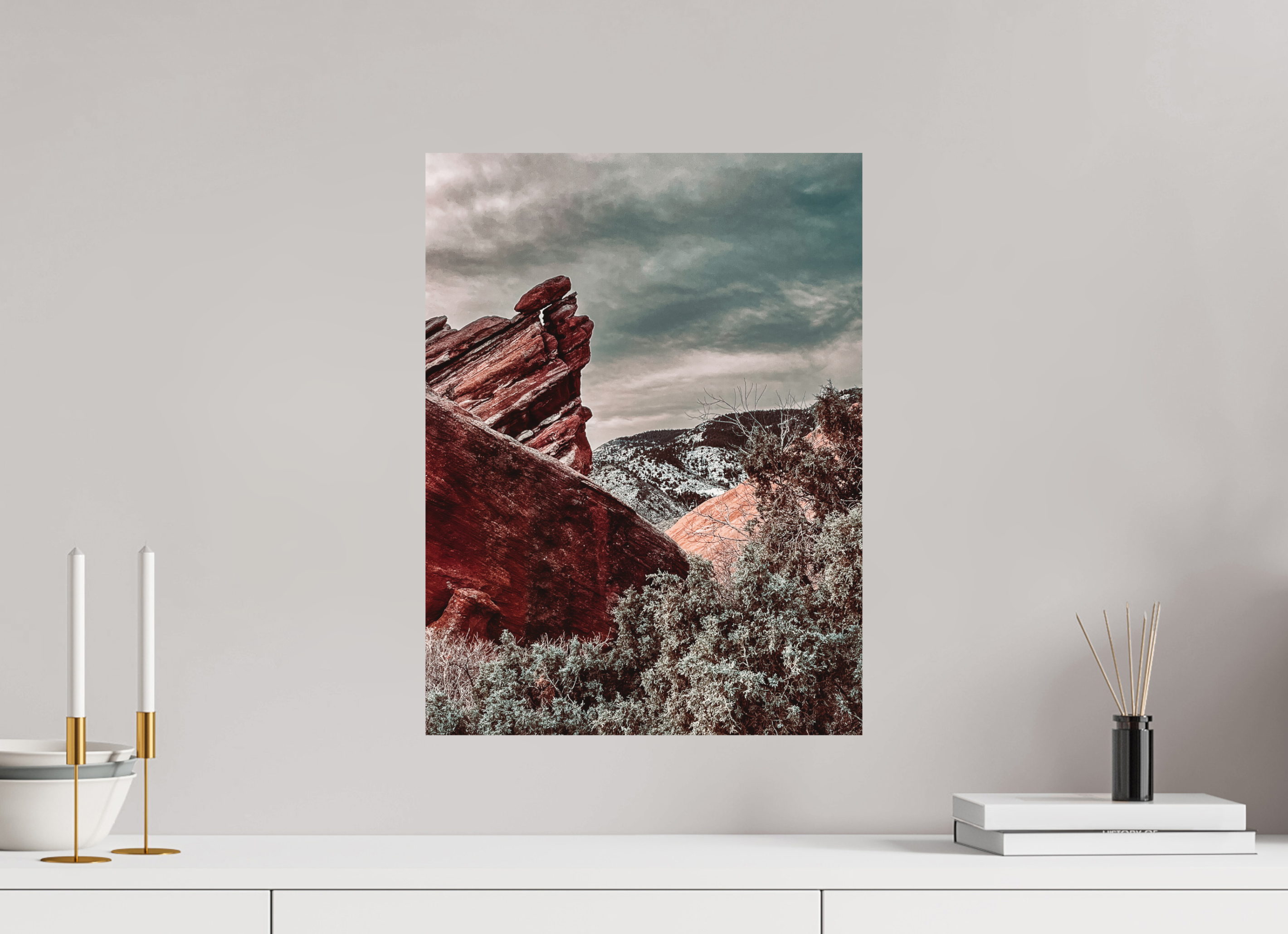 15 x 20″, Direct Print on Aluminum Dibond Red Rocks at dawn 01