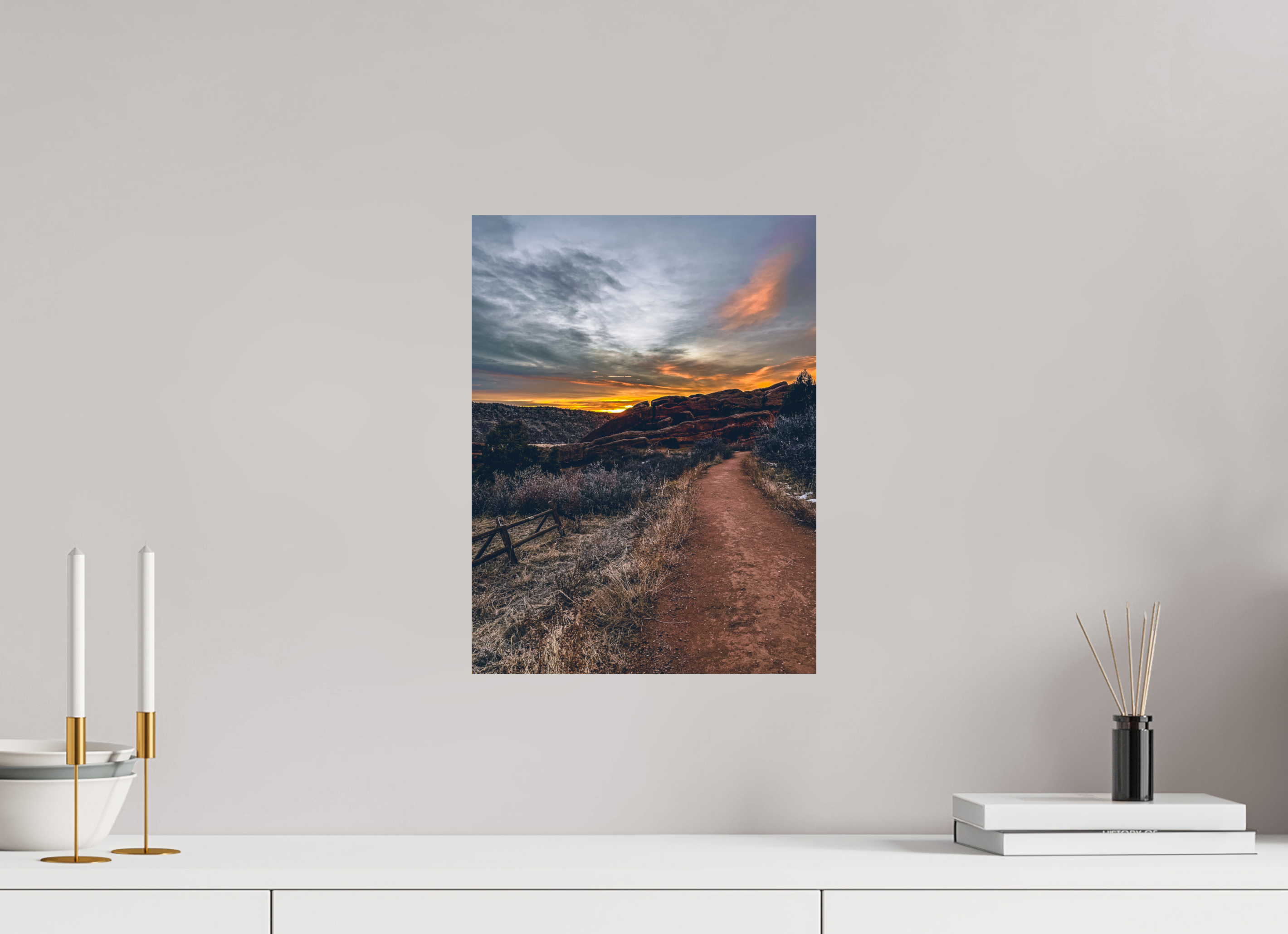 12 x 16″, Photo Print with Protective Lamination Red Rocks at dawn 07