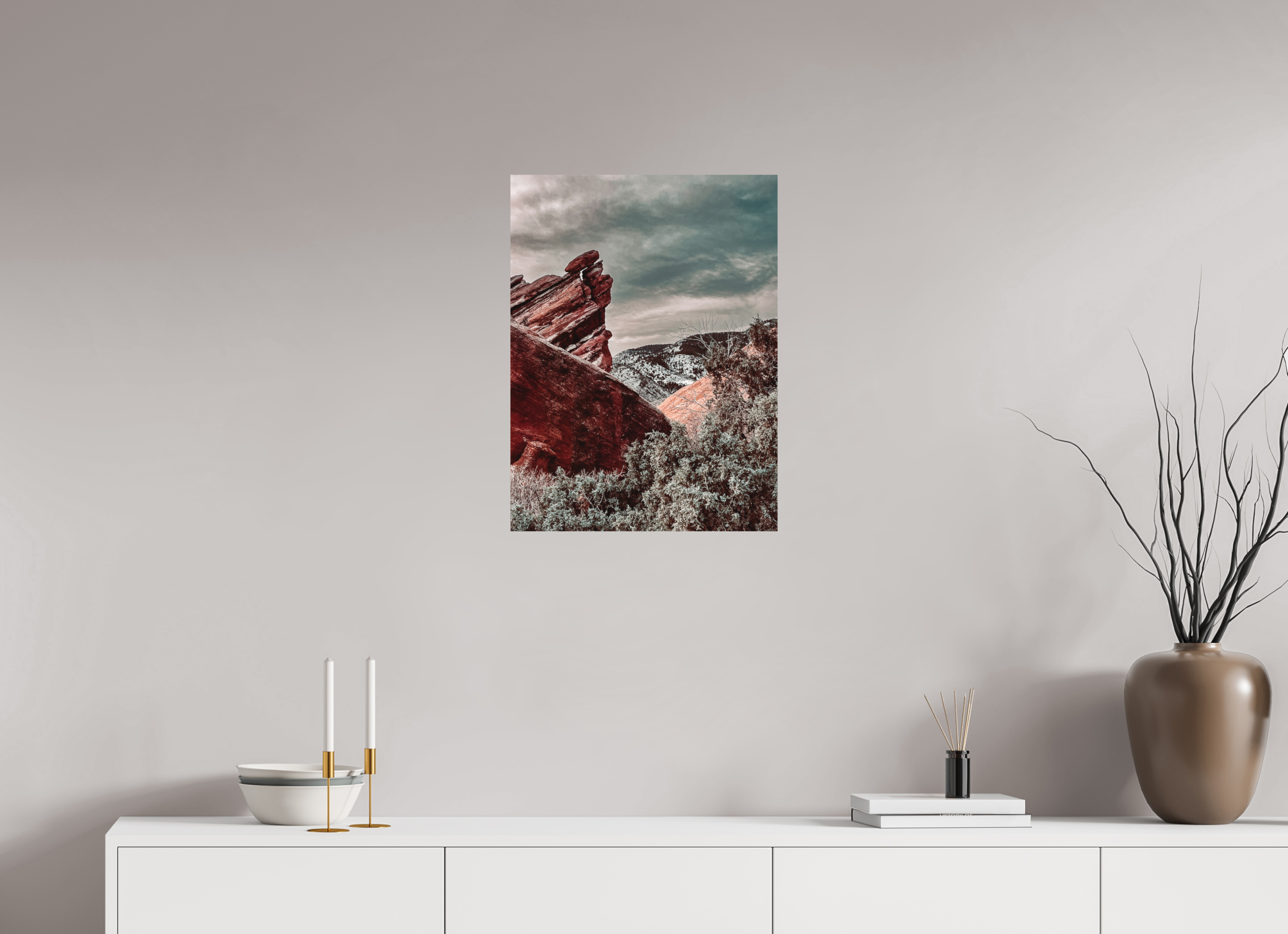 18 x 24″, Direct Print on Aluminum Dibond Red Rocks at dawn 01