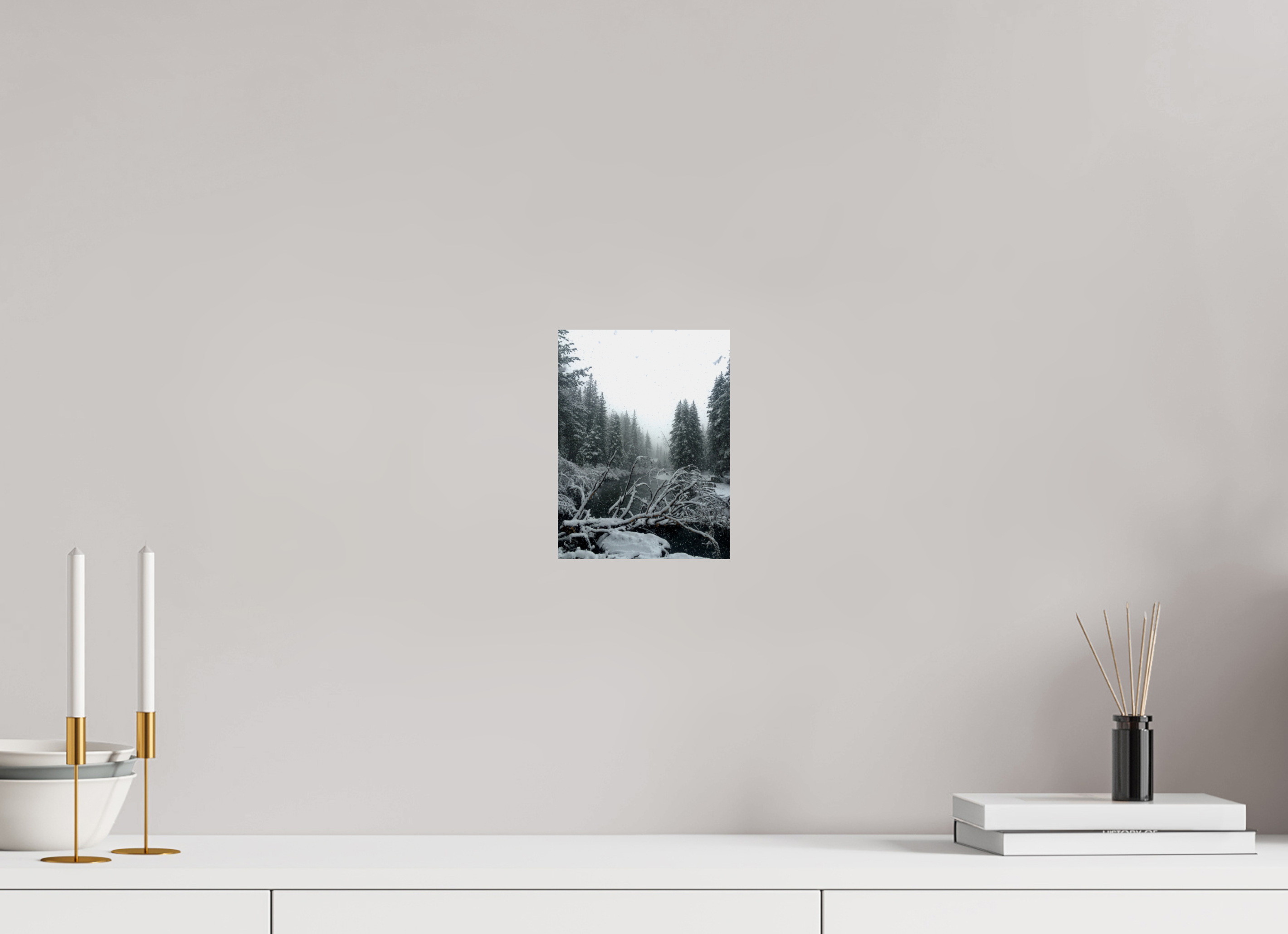 6 x 8″, Photo Print with Protective Lamination Winter in Tahoe stream 05