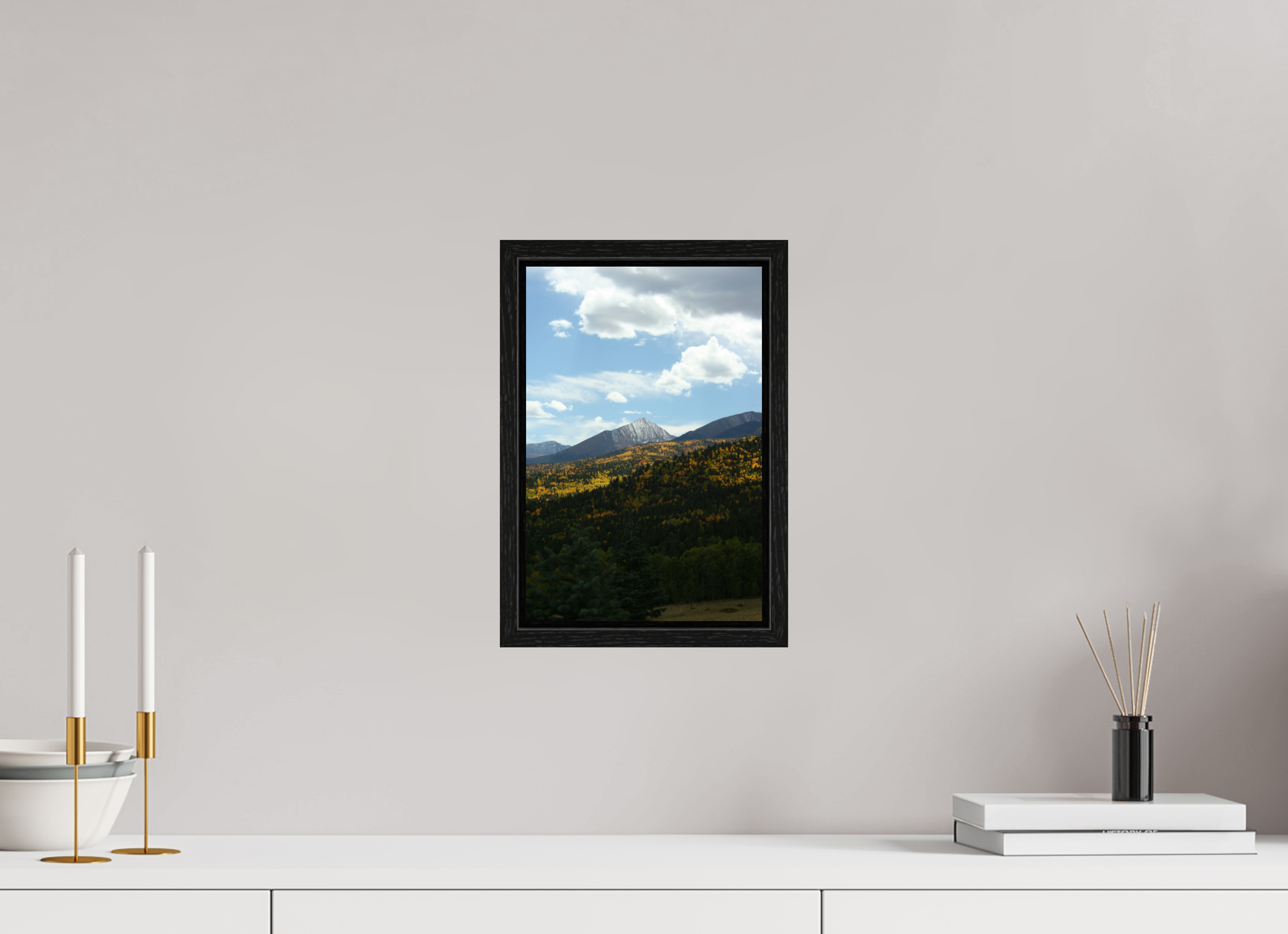 8 x 12″, Floater Frame Sangre de Cristo Mountains in the Fall - Vertical
