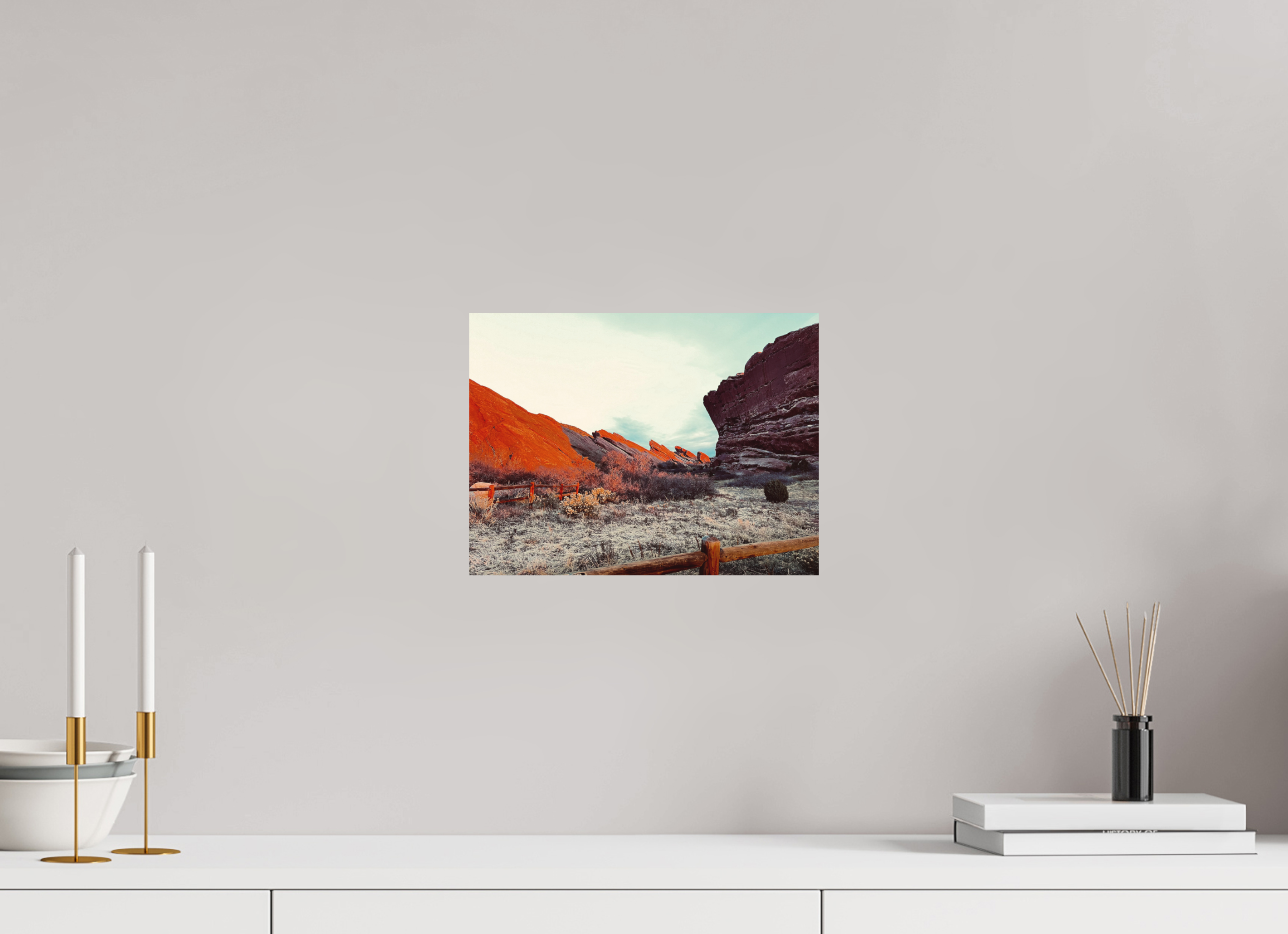 12 x 9″, Direct Print on Aluminum Dibond Red Rocks at dawn 05