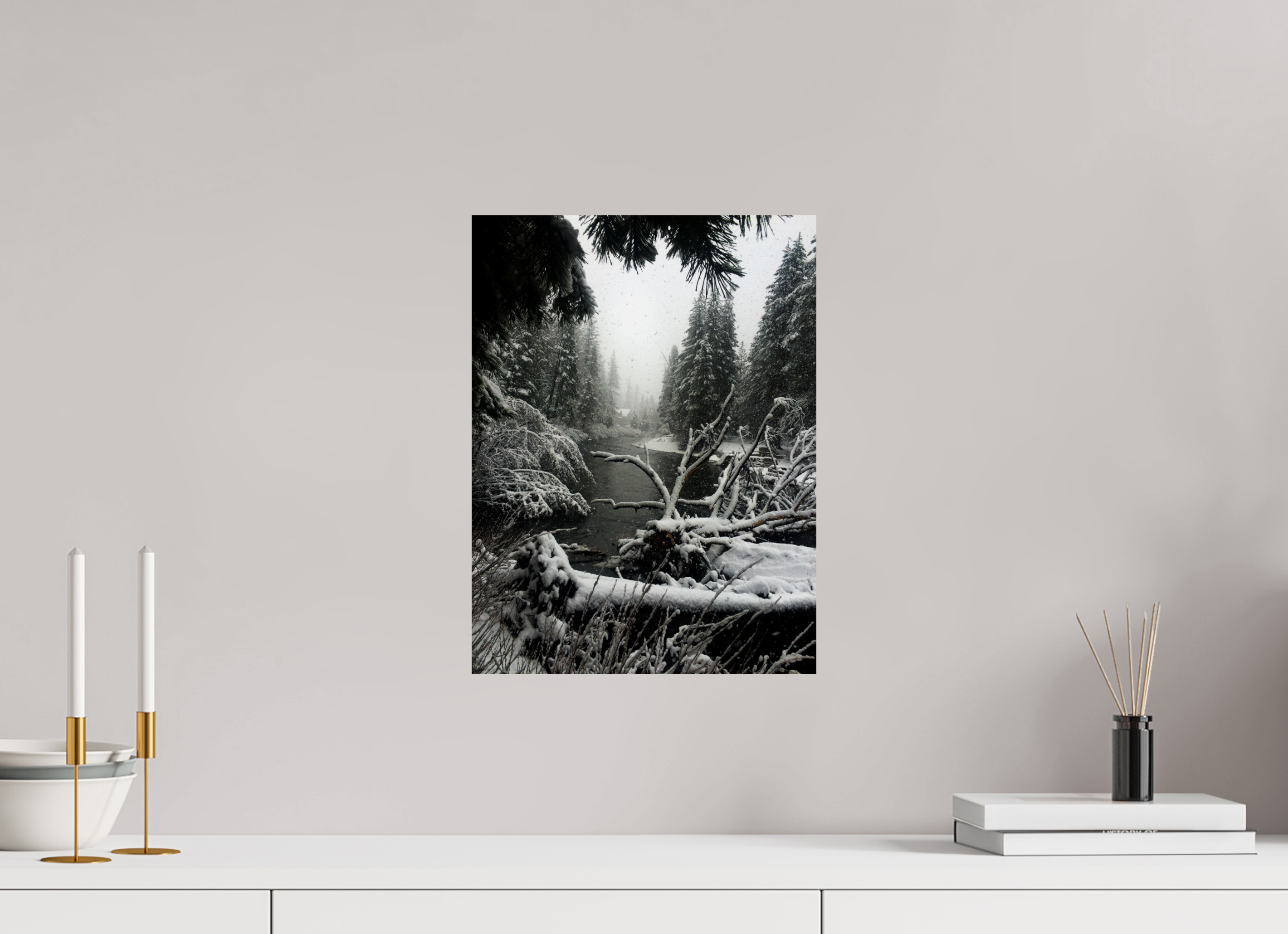 12 x 16″, Photo Print On Fuji Crystal DP II Winter in Tahoe stream 06