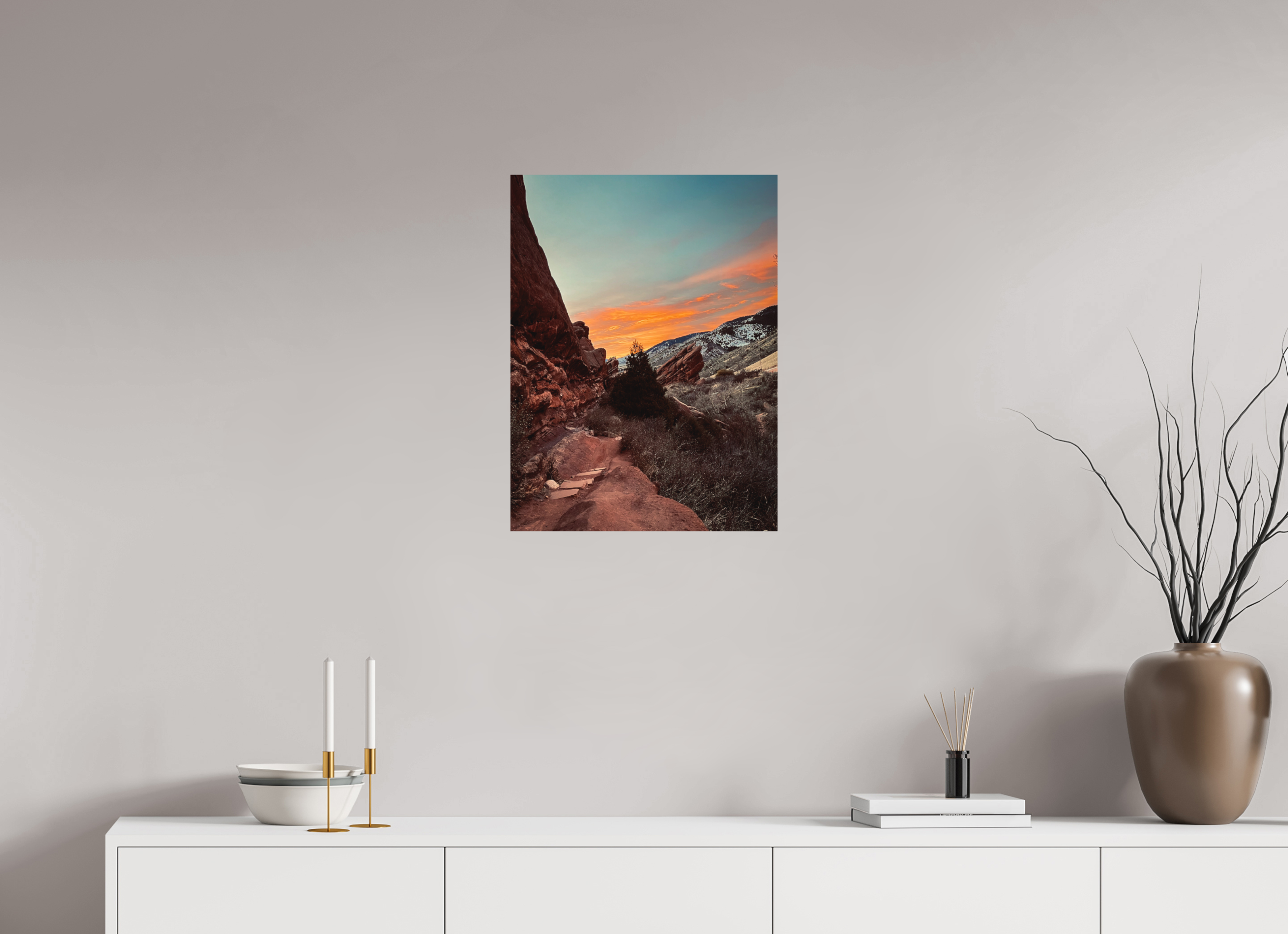 18 x 24″, Direct Print on Aluminum Dibond Red Rocks at dawn 06