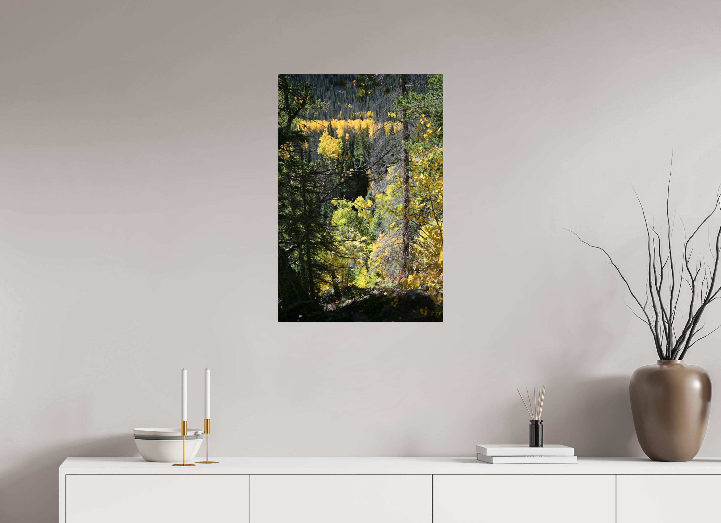 20 x 30″, Photo Print On Fuji Crystal DP II Mountain Valley in Fall 01 - Vertical