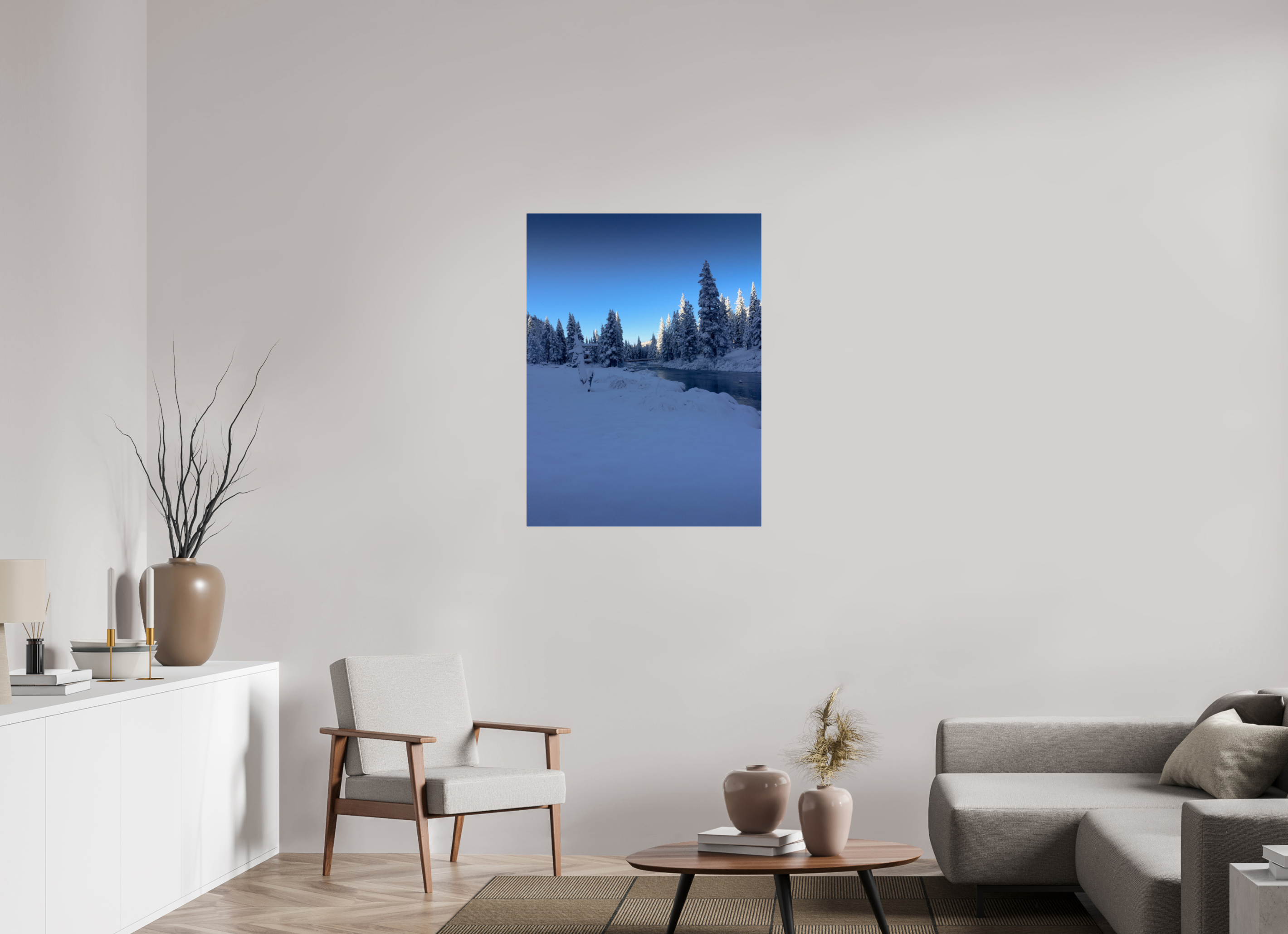 30 x 40″, Photo Print On Fuji Crystal DP II Winter in Tahoe stream 04