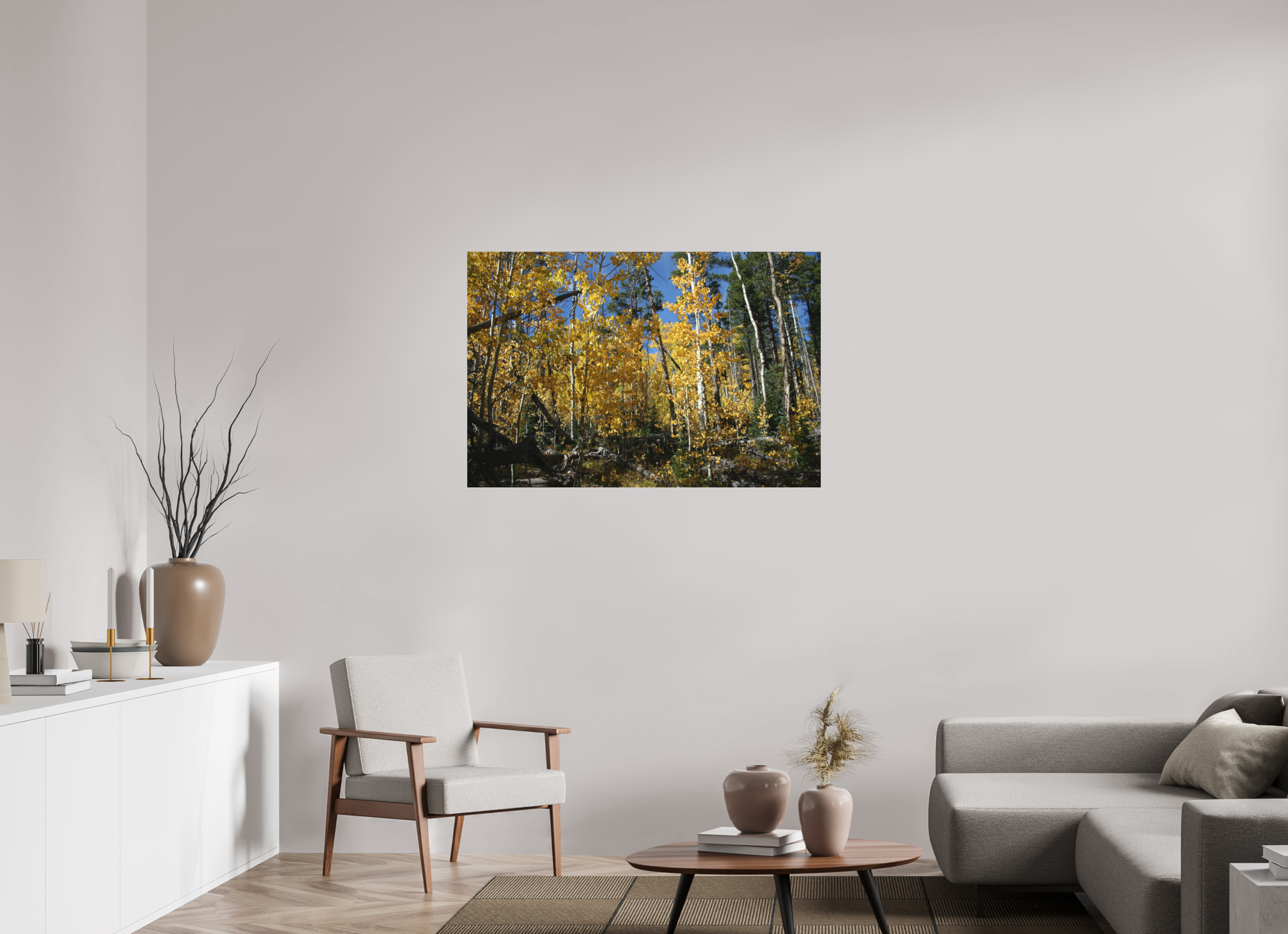 45 x 30″, Direct Print on Aluminum Dibond Fall Aspens 03 - Horizontal