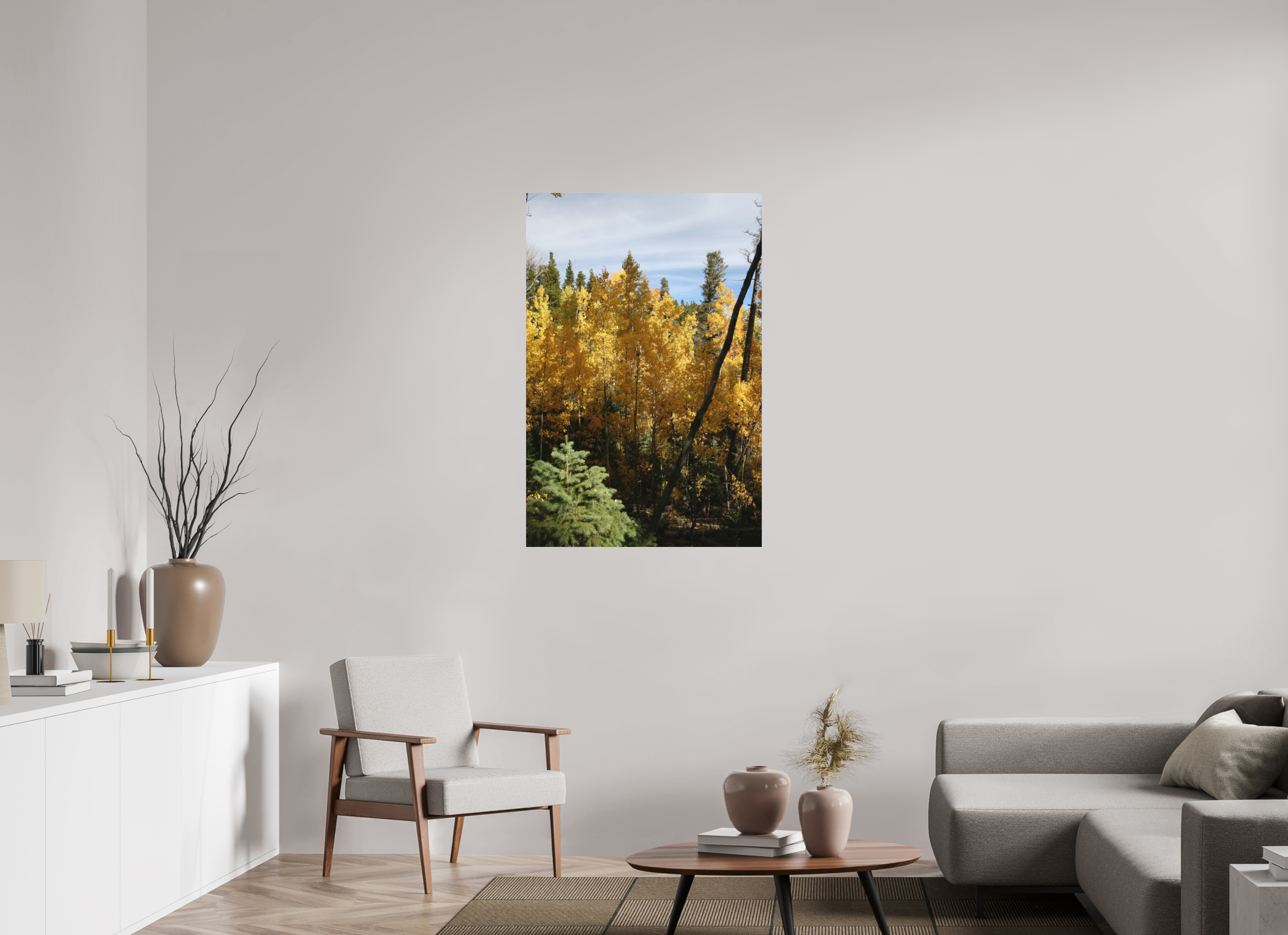 30 x 45″, Direct Print on Aluminum Dibond Yellow Aspen 01