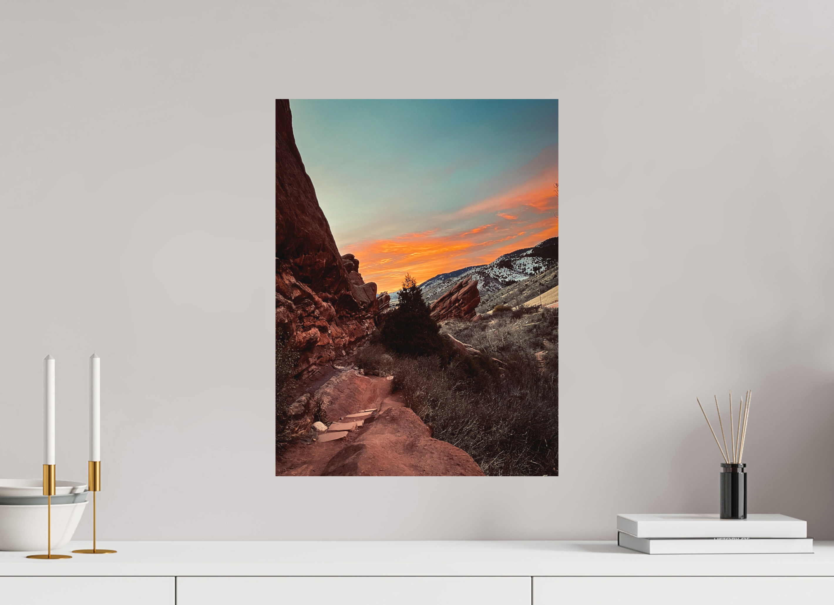 15 x 20″, Direct Print on Aluminum Dibond Red Rocks at dawn 06