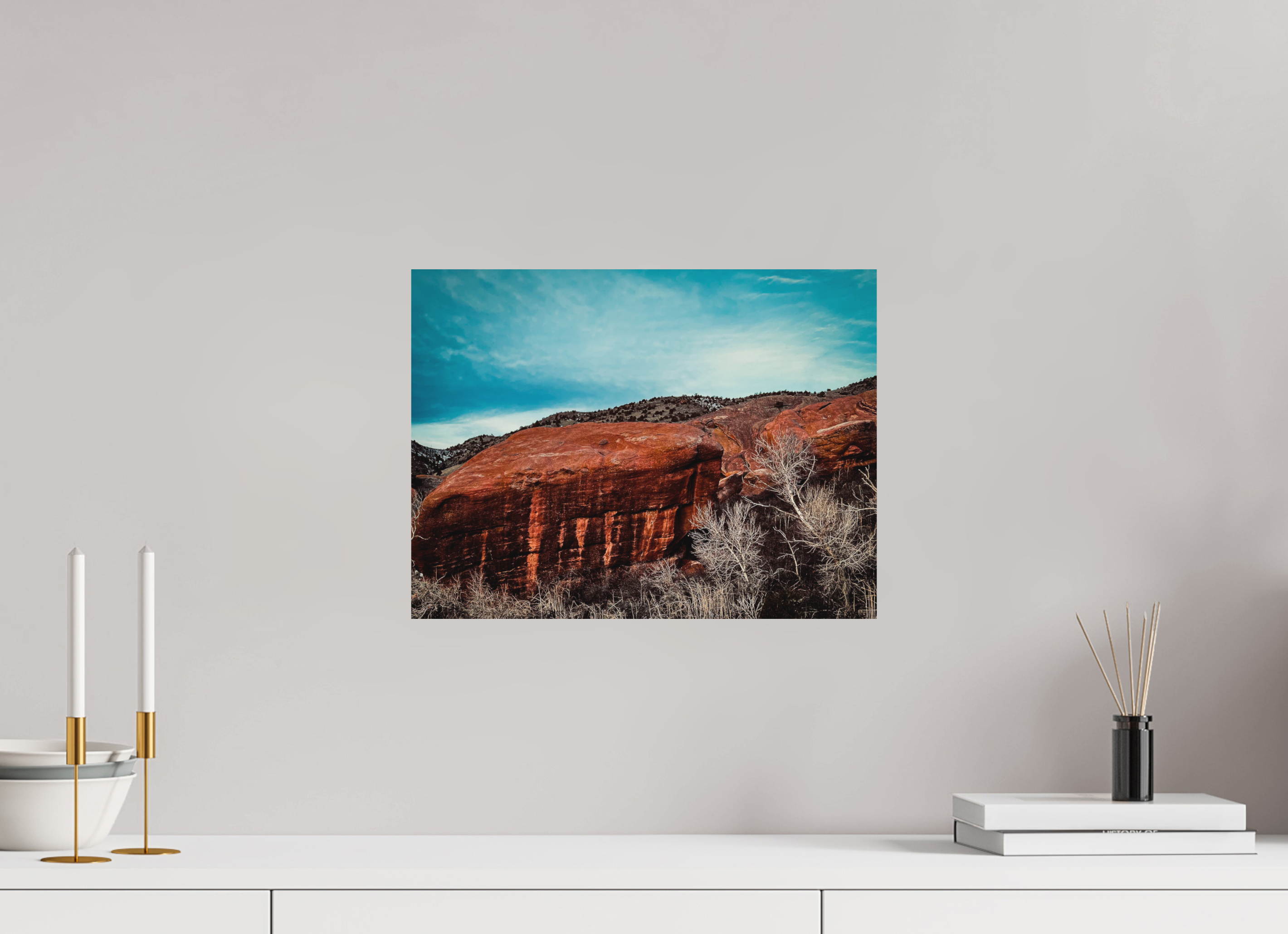 16 x 12″, Direct Print on Aluminum Dibond Red Rocks at dawn 02