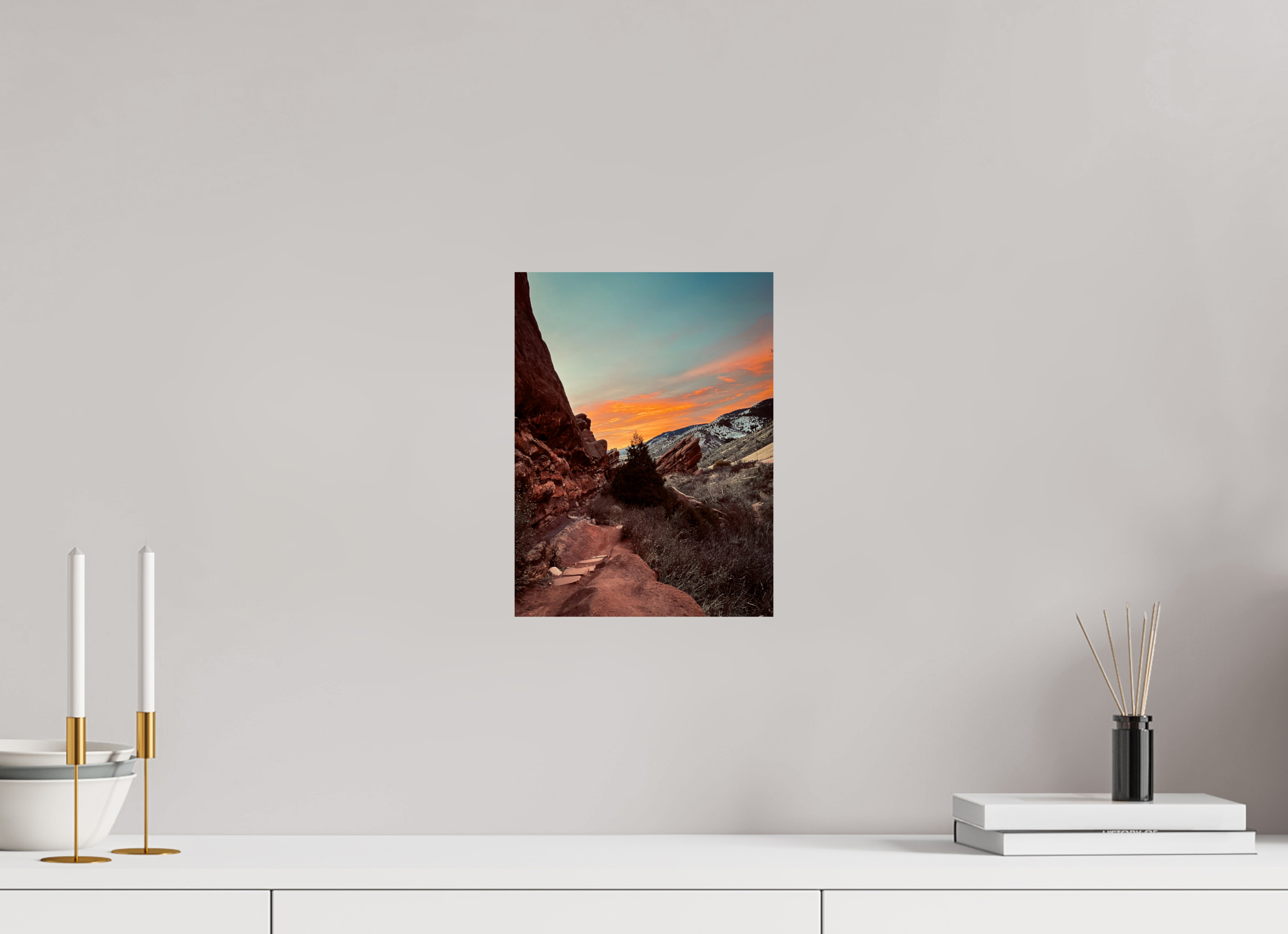 9 x 12″, Photo Print with Protective Lamination Red Rocks at dawn 06