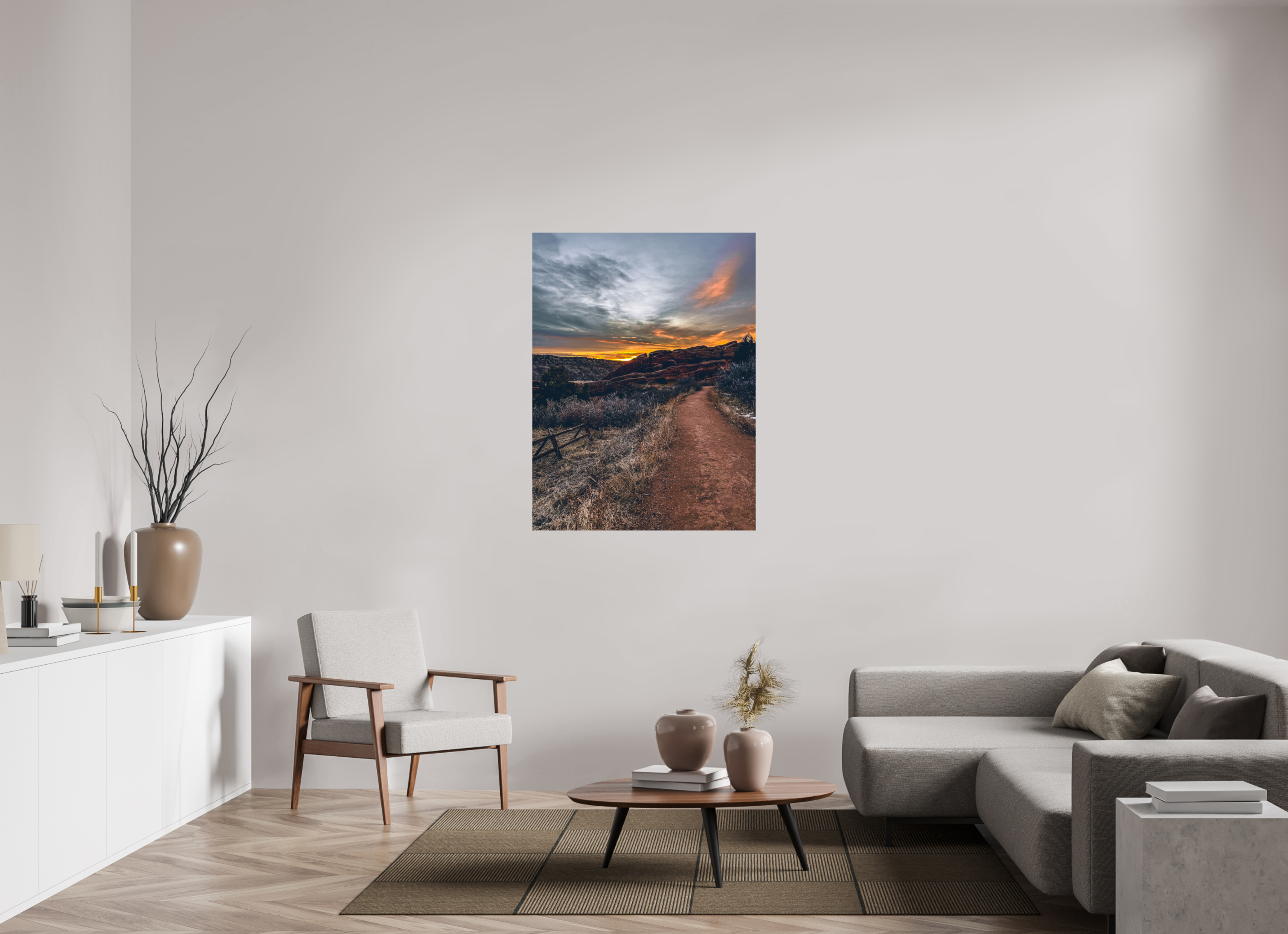 36 x 48″, Photo Print with Protective Lamination Red Rocks at dawn 07