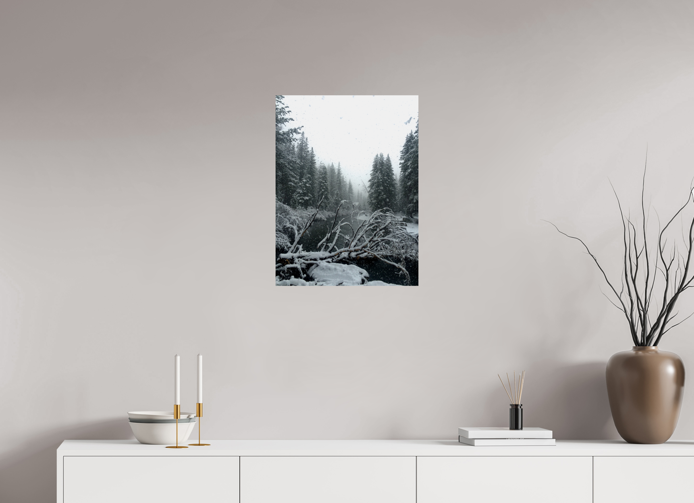 18 x 24″, Photo Print On Fuji Crystal DP II Winter in Tahoe stream 05