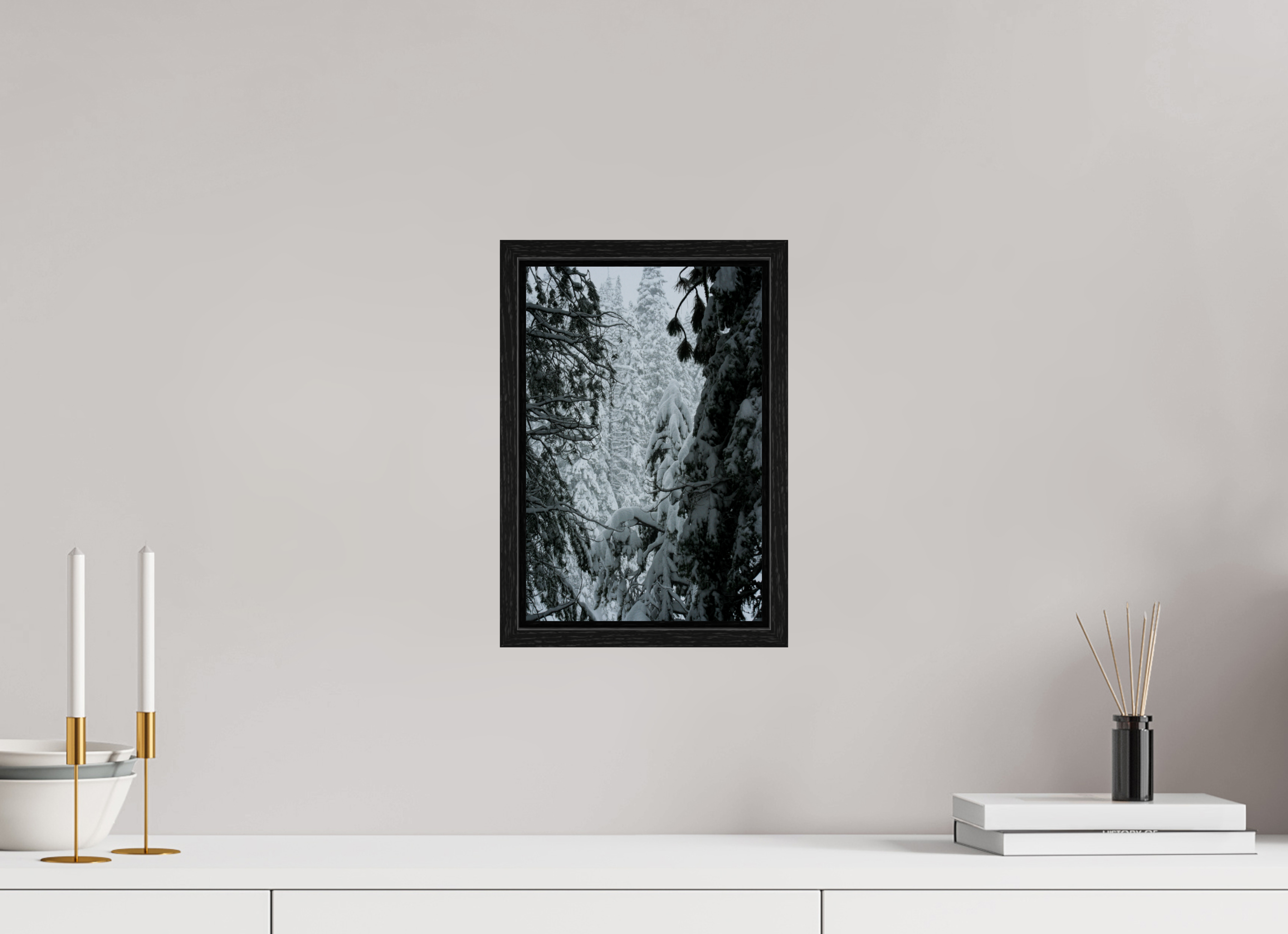 8 x 12″, Floater Frame Winter in Tahoe stream 10