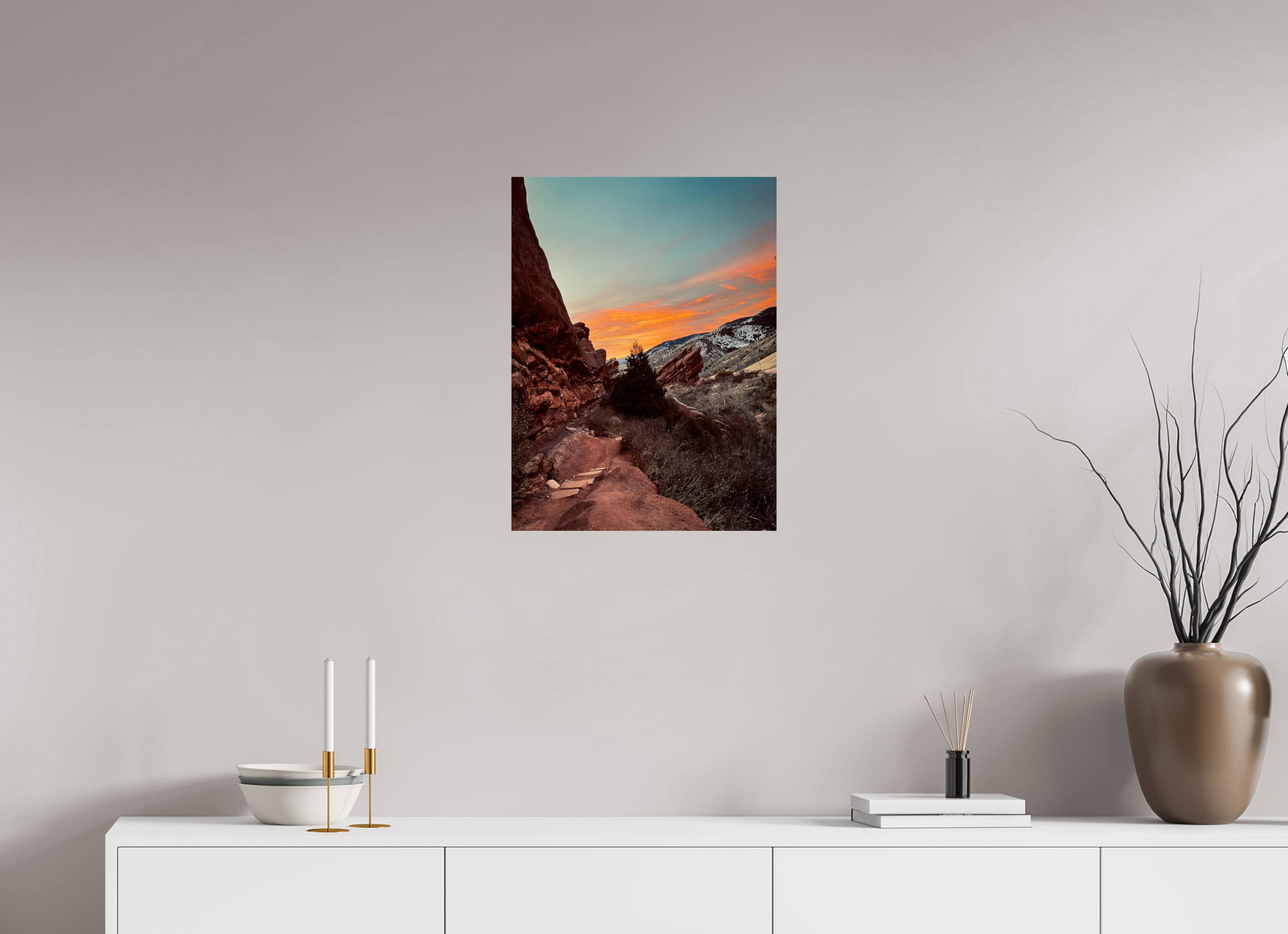 18 x 24″, Photo Print with Protective Lamination Red Rocks at dawn 06