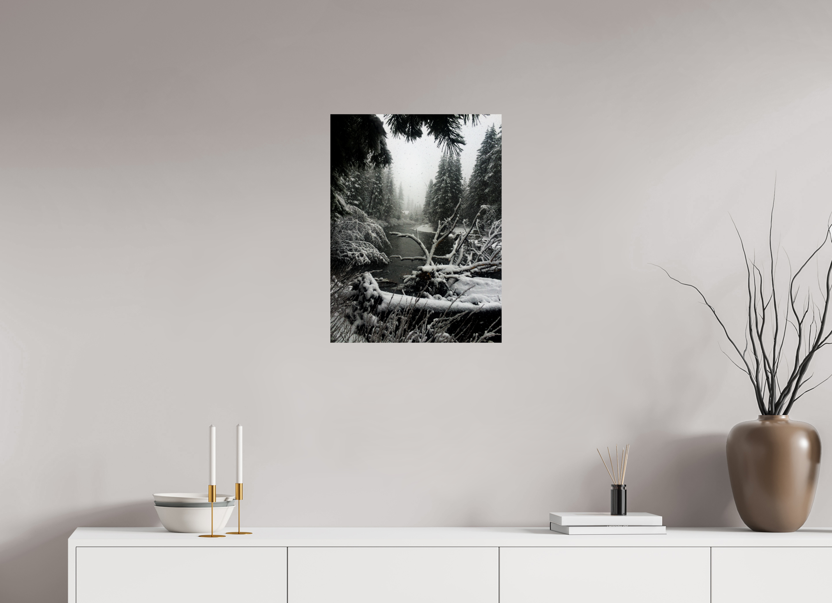 18 x 24″, Photo Print On Fuji Crystal DP II Winter in Tahoe stream 06