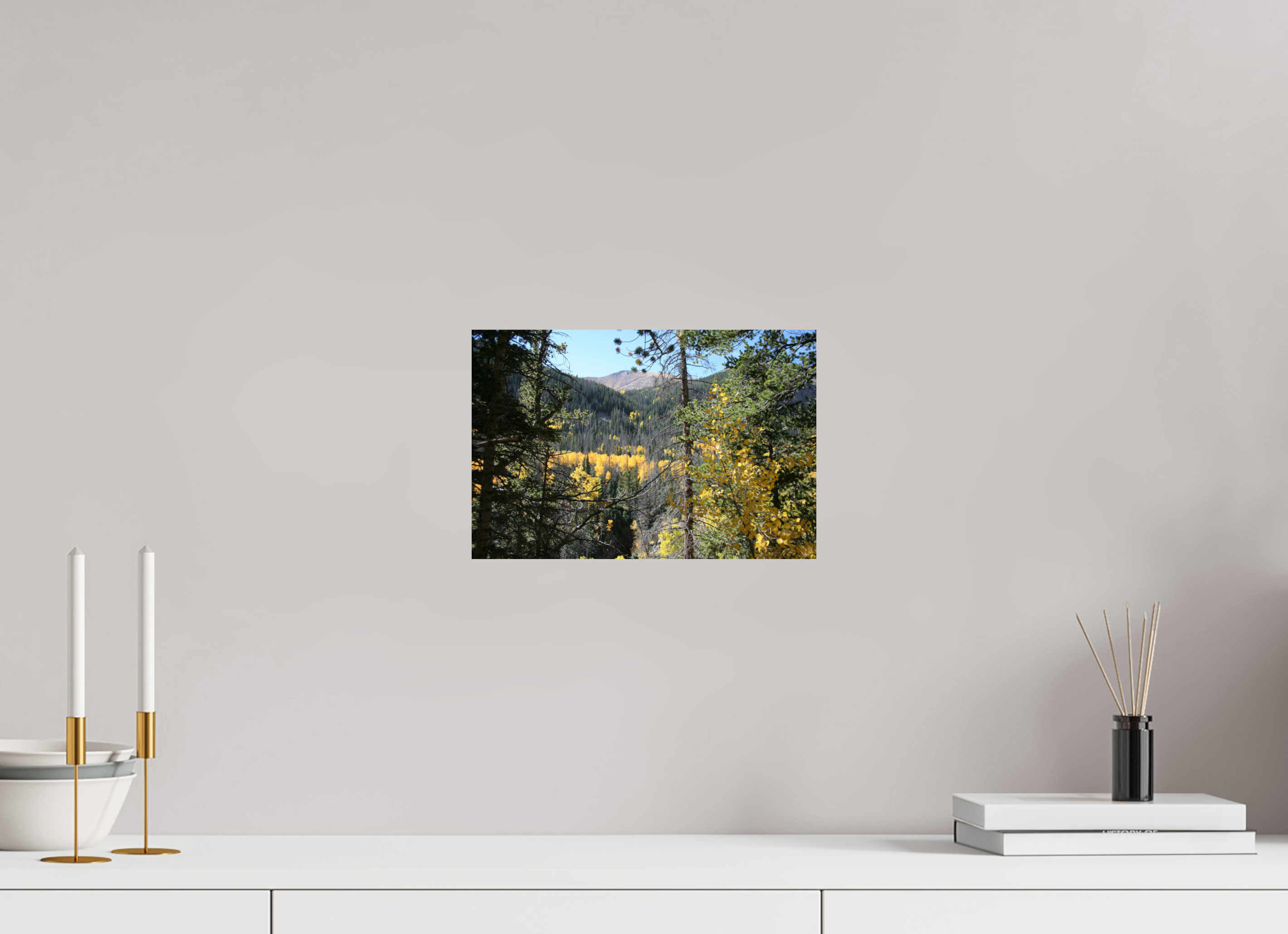 12 x 8″, Photo Print with Protective Lamination Mountain Valley in Fall 02