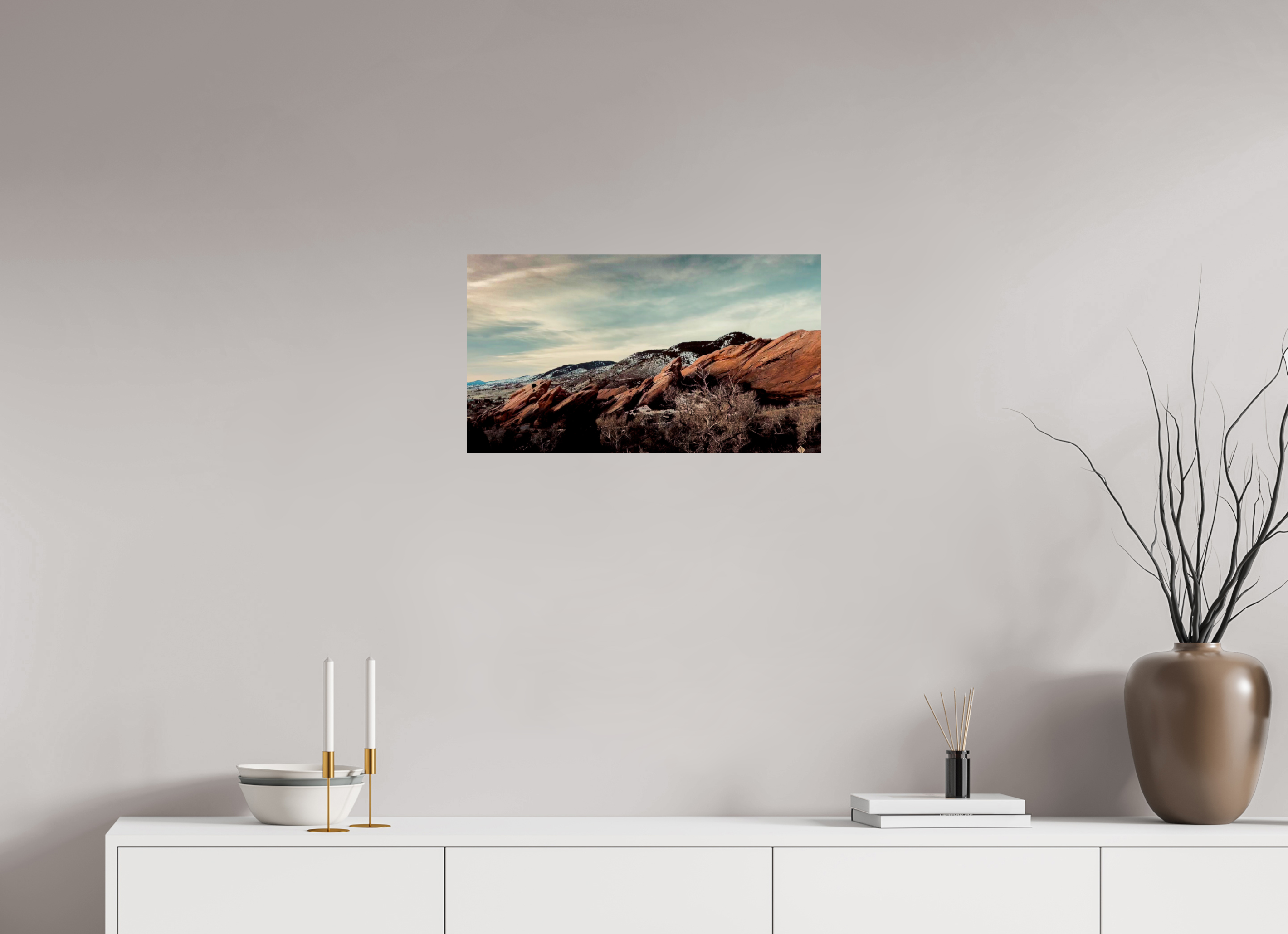 24 x 13.5″, Photo Print with Protective Lamination Red Rocks at dawn 03