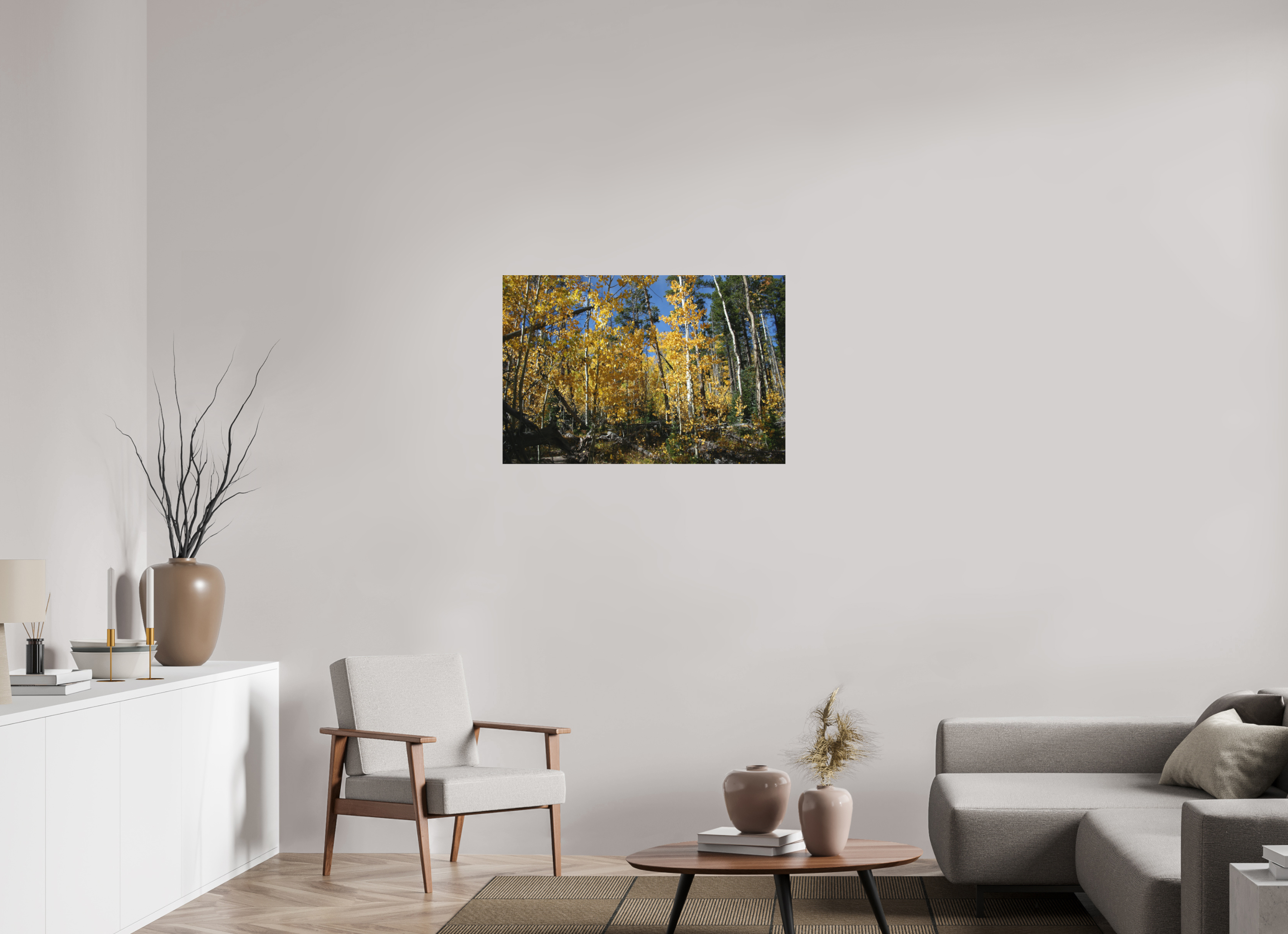 36 x 24″, Direct Print on Aluminum Dibond Fall Aspens 03 - Horizontal