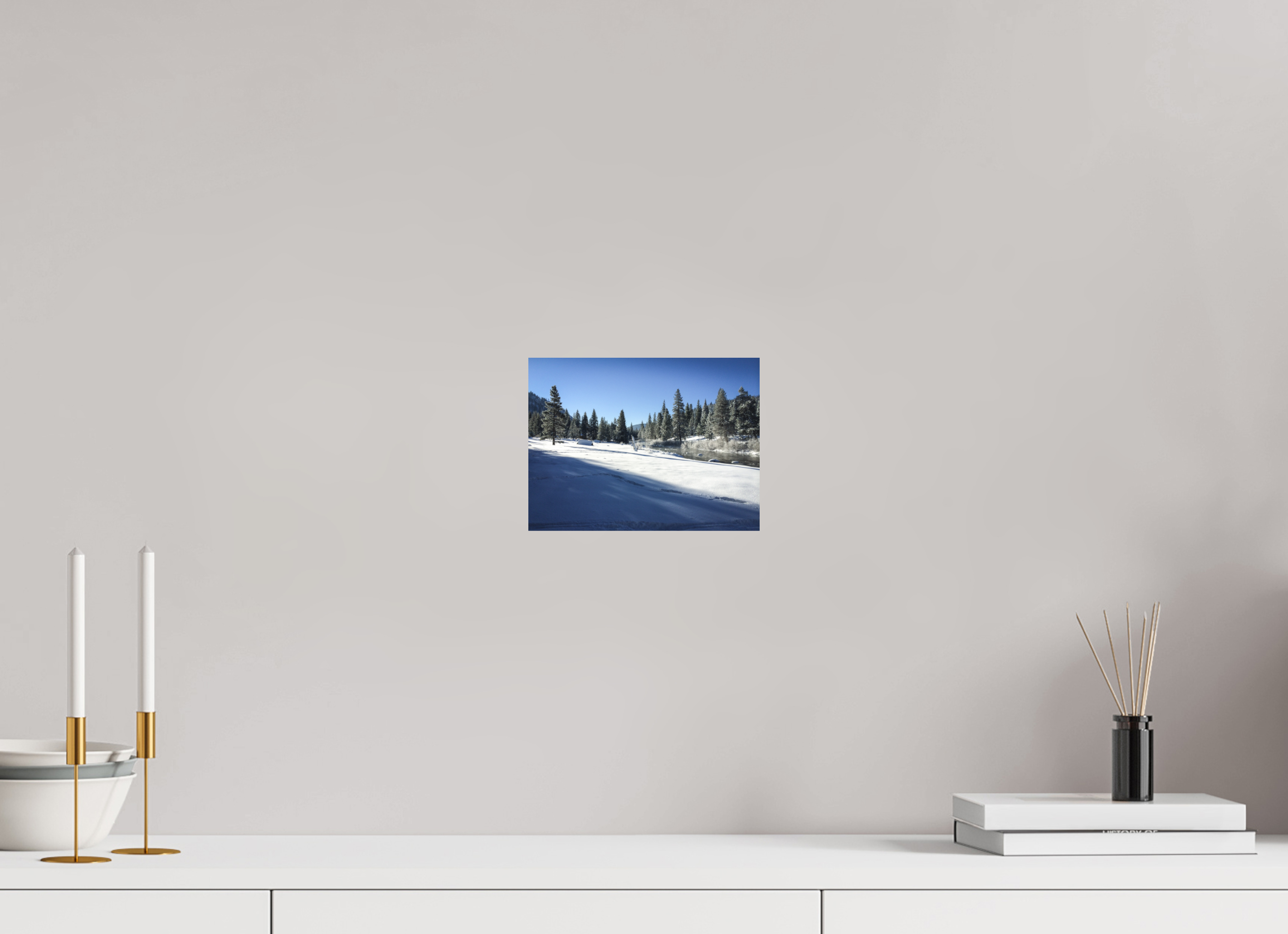 8 x 6″, Direct Print on Aluminum Dibond Winter in Tahoe Stream 07