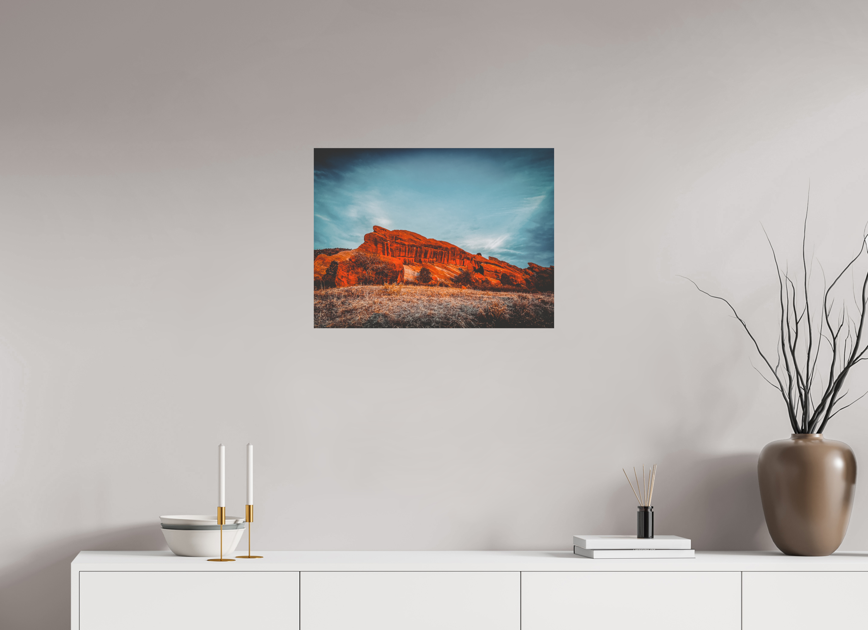 24 x 18″, Direct Print on Aluminum Dibond Red Rocks 04.2