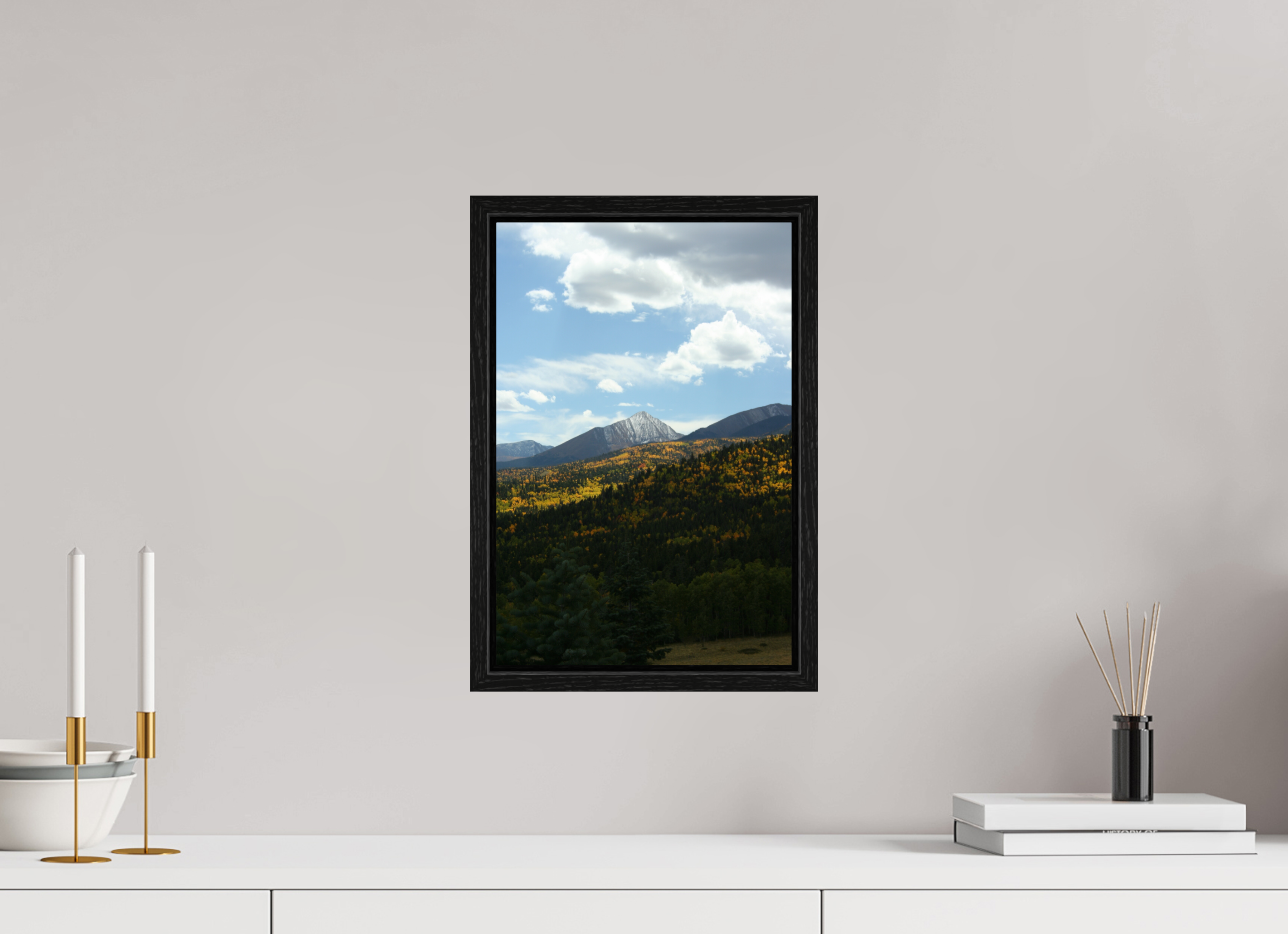 10 x 15″, Floater Frame Sangre de Cristo Mountains in the Fall - Vertical