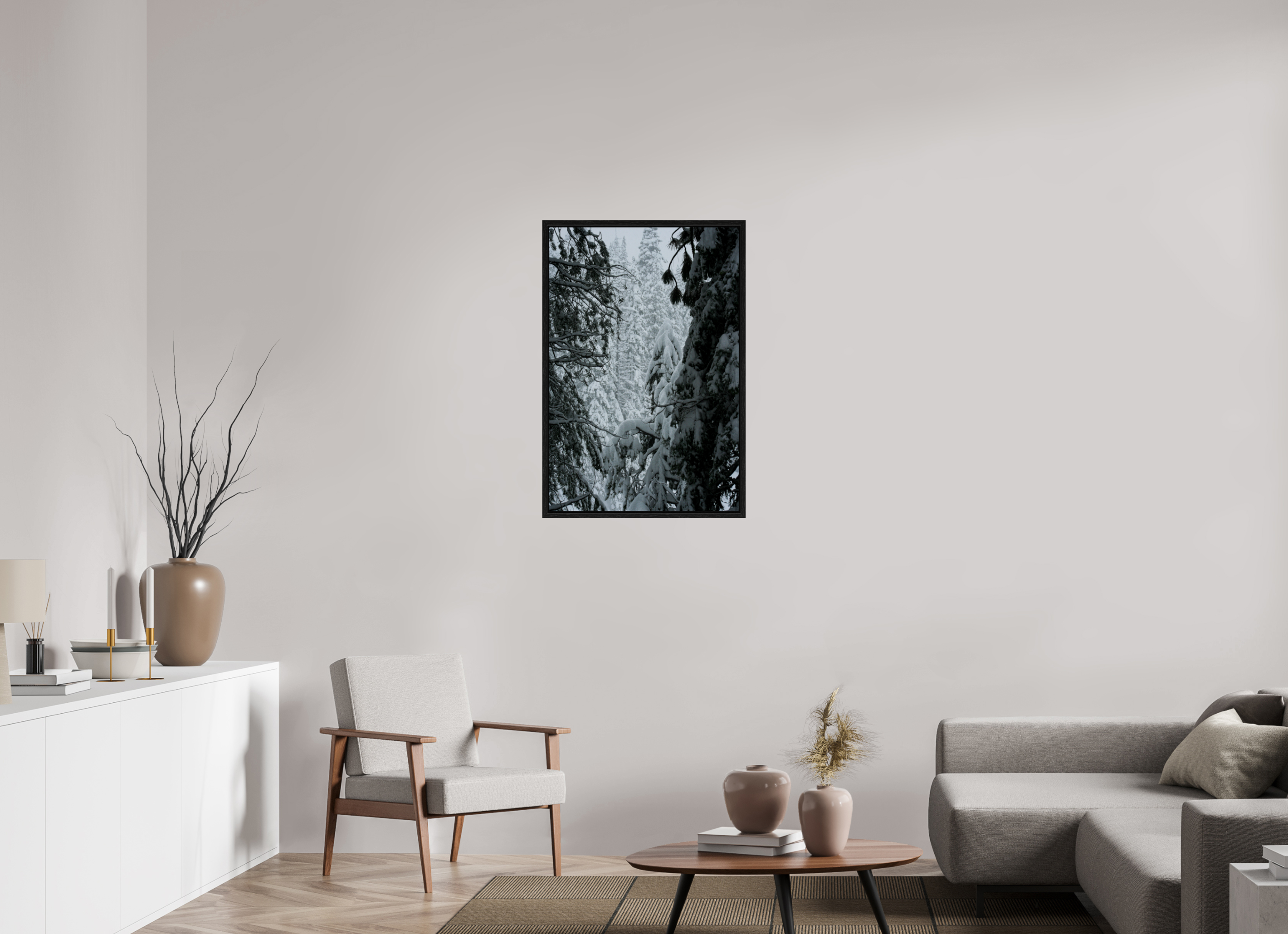 24 x 36″, Floater Frame Winter in Tahoe stream 10