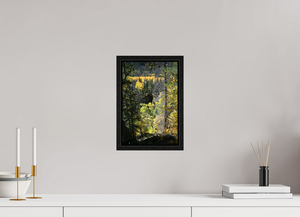 8 x 12″, Floater Frame Mountain Valley in Fall 01 - Vertical