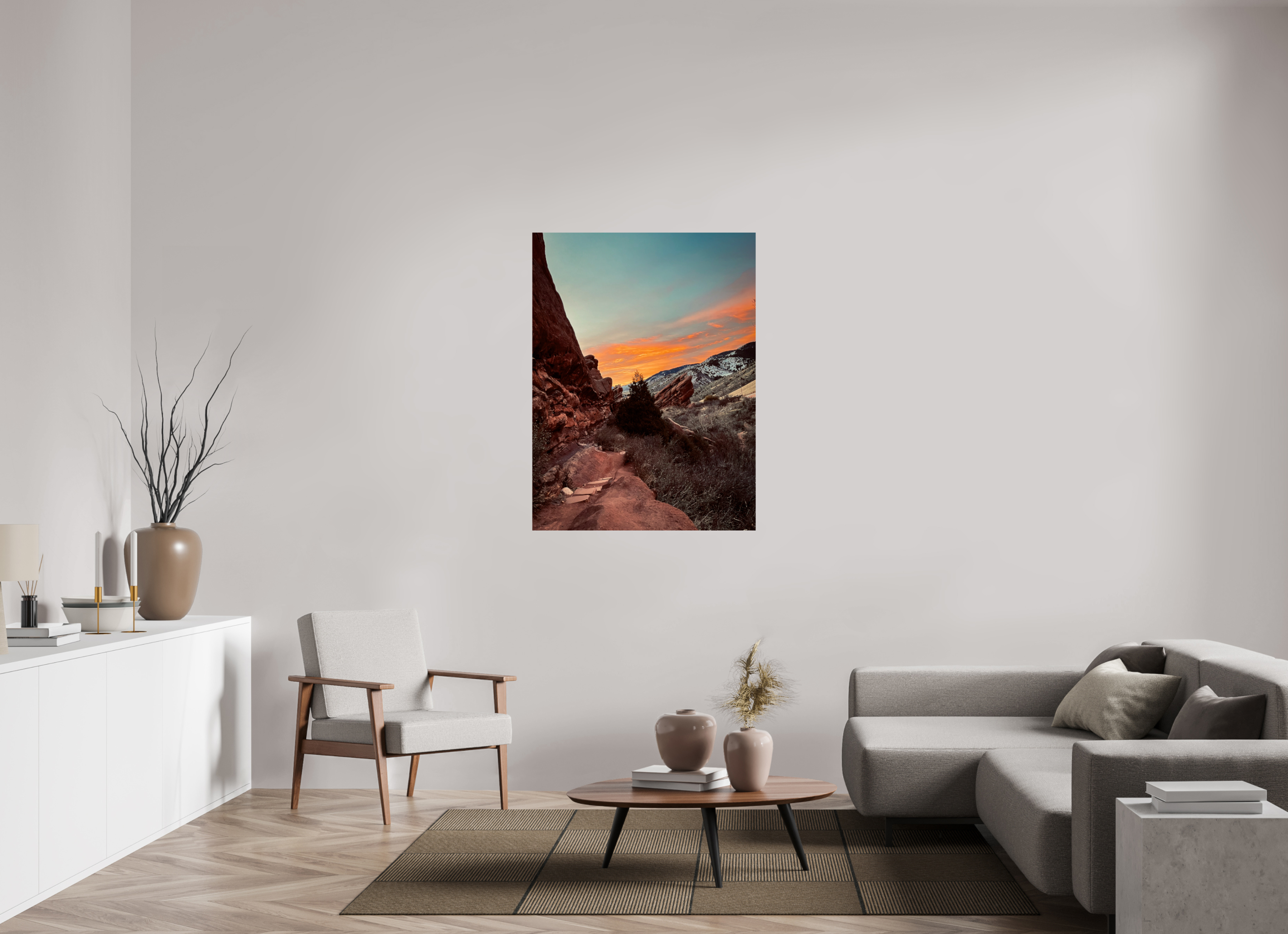 36 x 48″, Photo Print with Protective Lamination Red Rocks at dawn 06